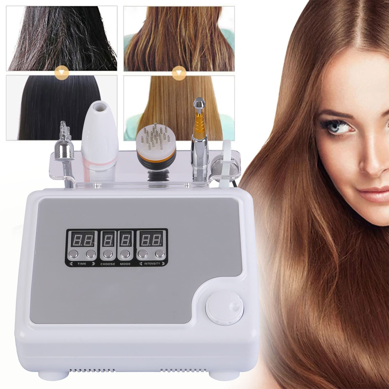 Professional Digital Microcurrent Scalp Massager - 110V Anti-Hair Loss Treatment Device with Spray Gun & Scalp Analyzer | Salon & Home Use for Hair Growth & Scalp Care