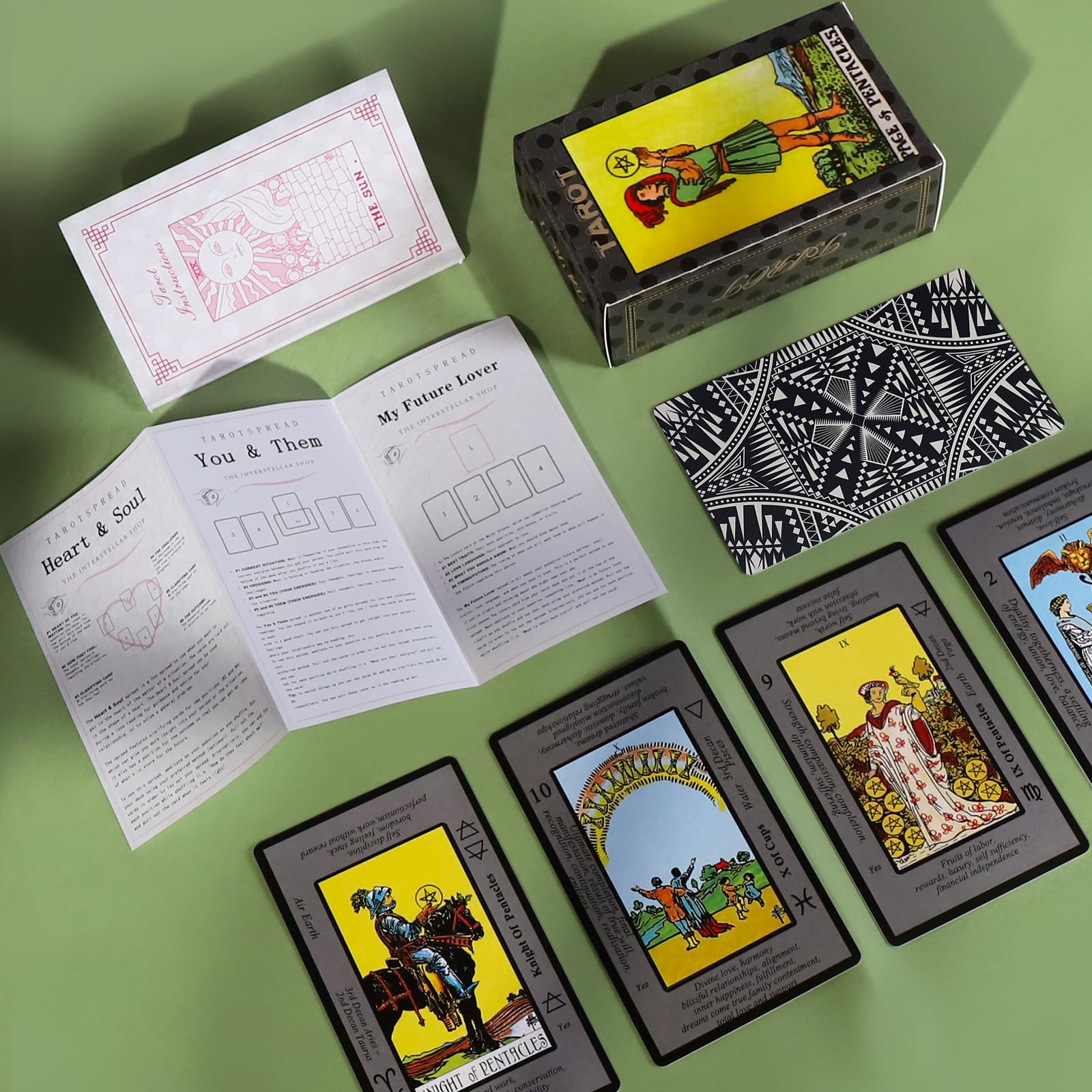 Beginner Tarot Cards with Meanings & Guidebook - Easy Learning Tarot Deck for Divination, Yes/No/Maybe Readings - Includes Free Pouch Bag (Perfect for Meditation, Self-Discovery & Spiritual Guidance)