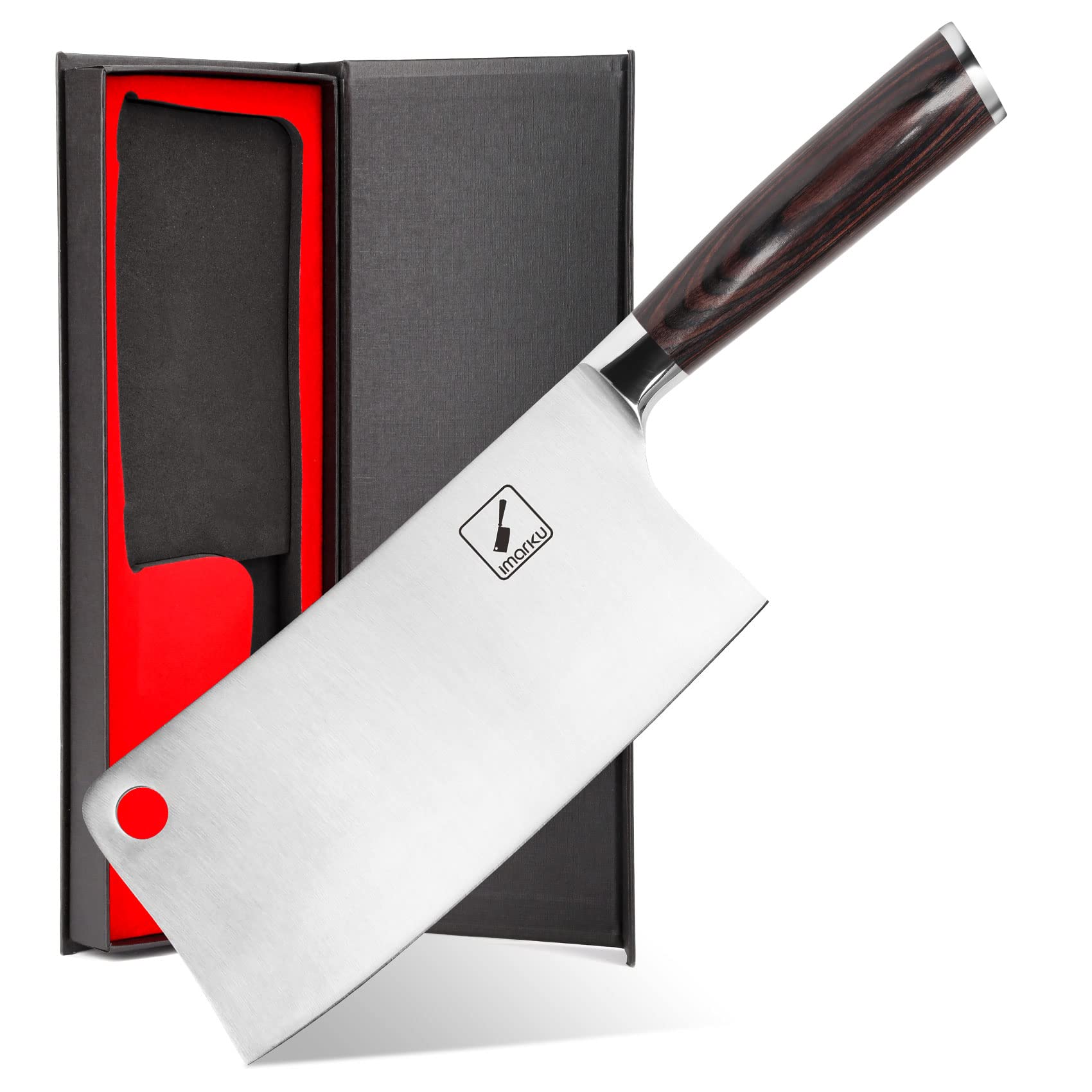 **Imarku 7 Inch Meat Cleaver Knife & 16-Piece Dishwasher Safe Kitchen Knife Set - High Carbon Stainless Steel, Ultra Sharp with Ergonomic Handle - Perfect for Butchering, Chopping & Food Prep**