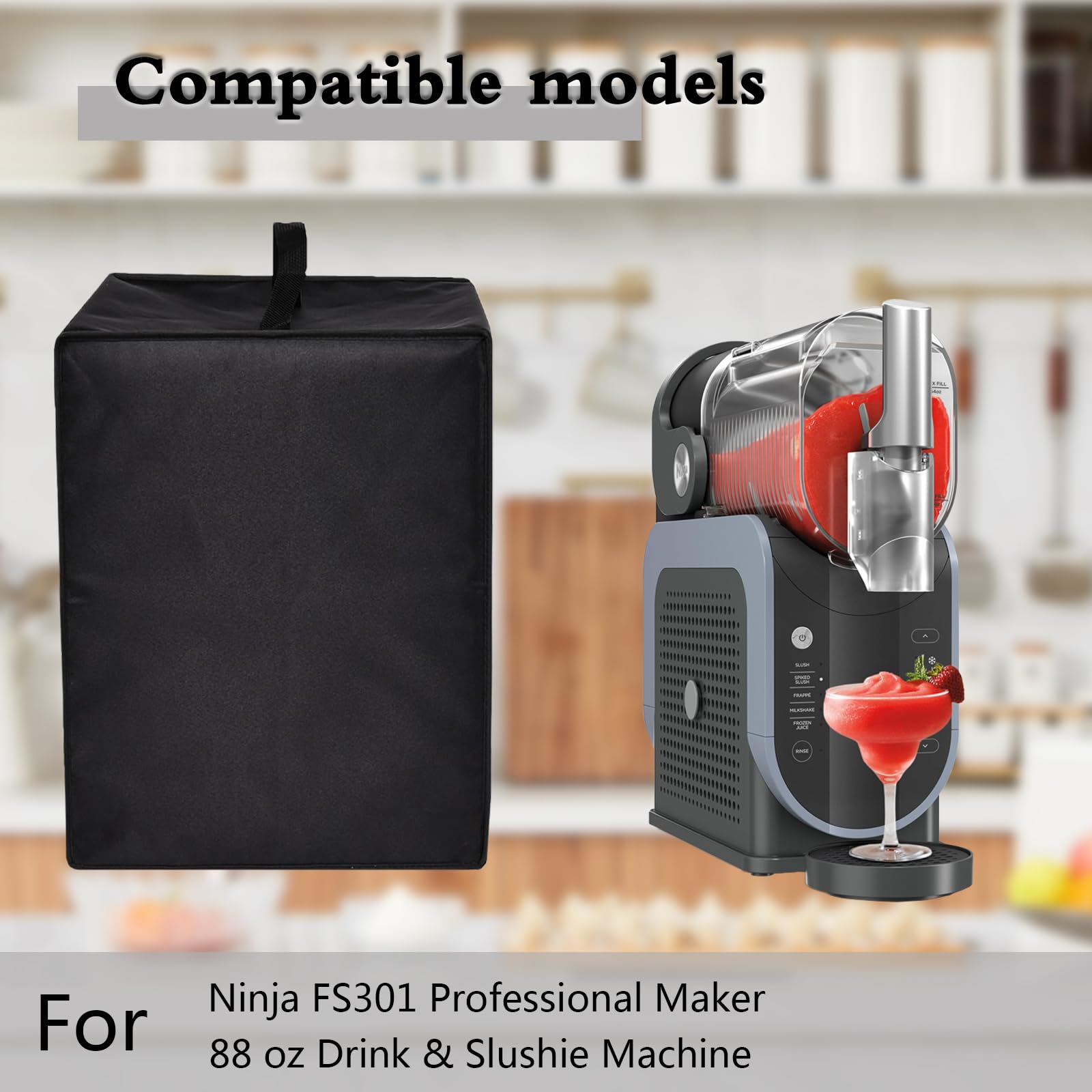 Heavy Duty Waterproof Slushie Machine Cover for Ninja FS301 - Compatible with Ninja SLUSHi Professional Frozen Drink Maker FS301C - Protective Lid for Slushie Maker - Perfect for Home Bars, Parties & Outdoor Events