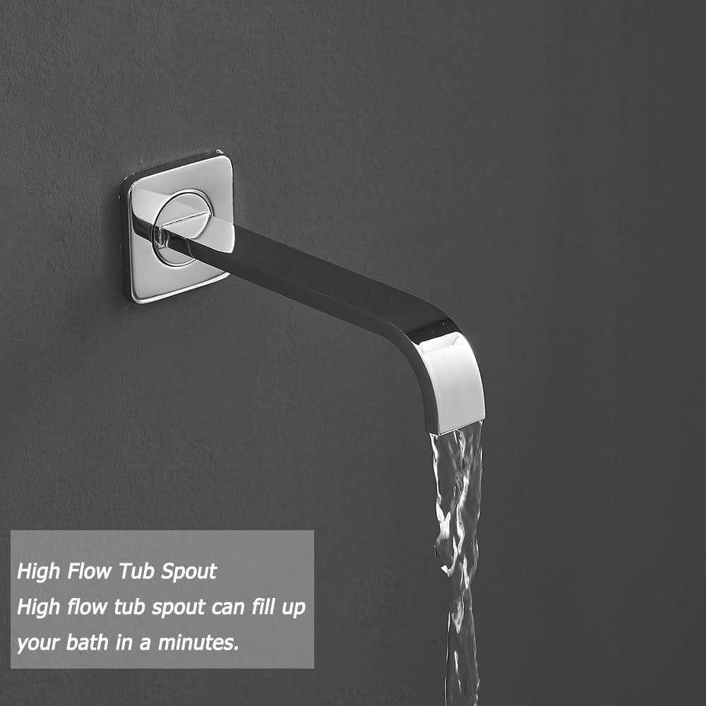 8 Inch Chrome Shower Faucet Set - Wall Mounted Tub and Shower System with Handheld Sprayer, 3-Function Shower Head & Rough-in Valve - Perfect for Modern Bathroom Renovations and Spa-Like Showers