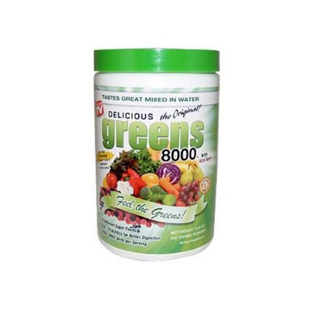 Delicious Greens 8000 Superfood Powder - 10.6 oz (300g) - Organic Greens Supplement for Energy, Detox & Digestion - Perfect for Smoothies, Juices & Daily Wellness Routine