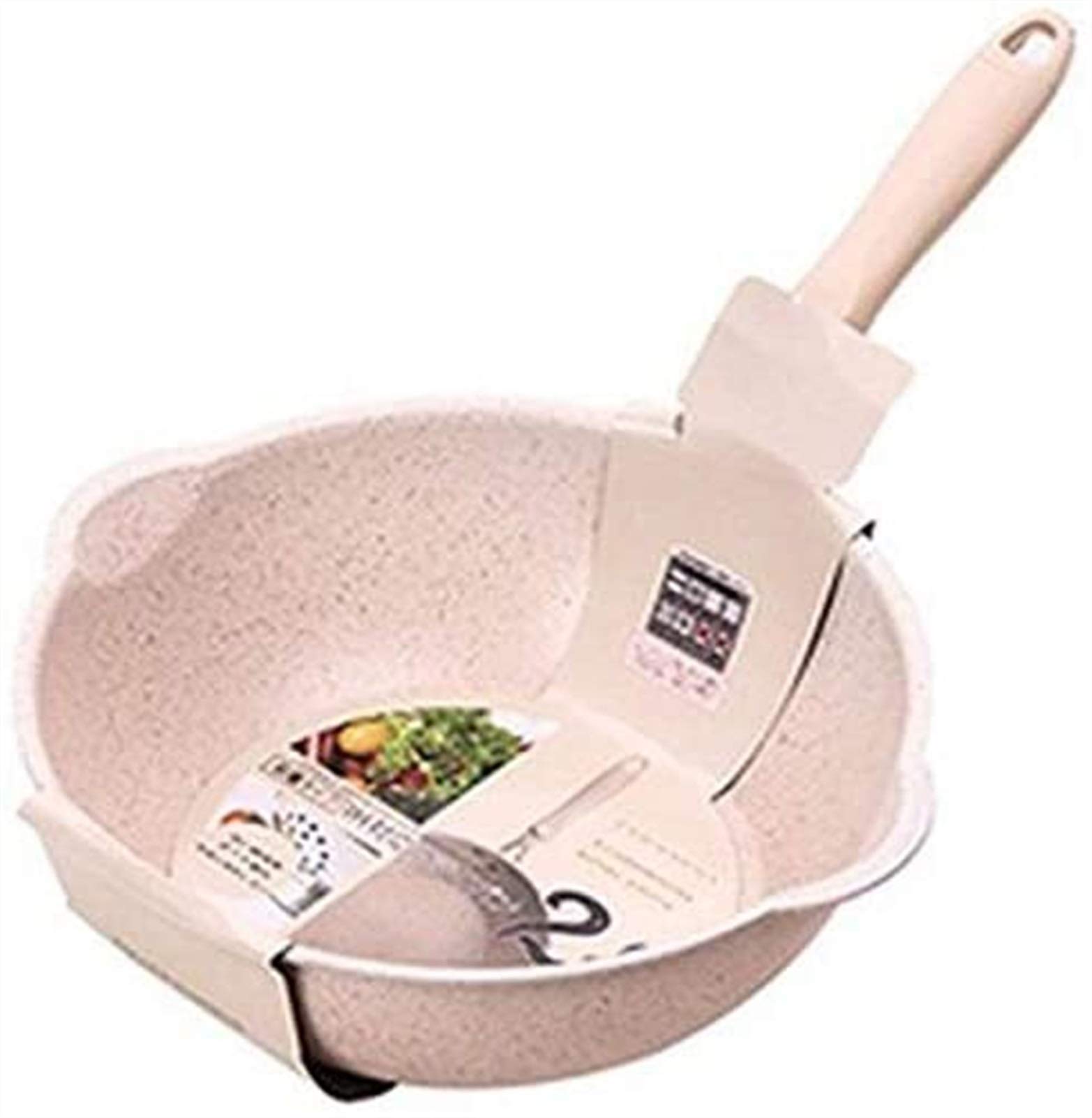 MIAOMSI Thickened Bottom Non-Stick Frying Pan - 20cm Deep Wok with Medical Stone Coating, Multi-Functional Cookware for Stir Fry, Sauté & Deep Frying - Perfect for Home Kitchen & Restaurant Use