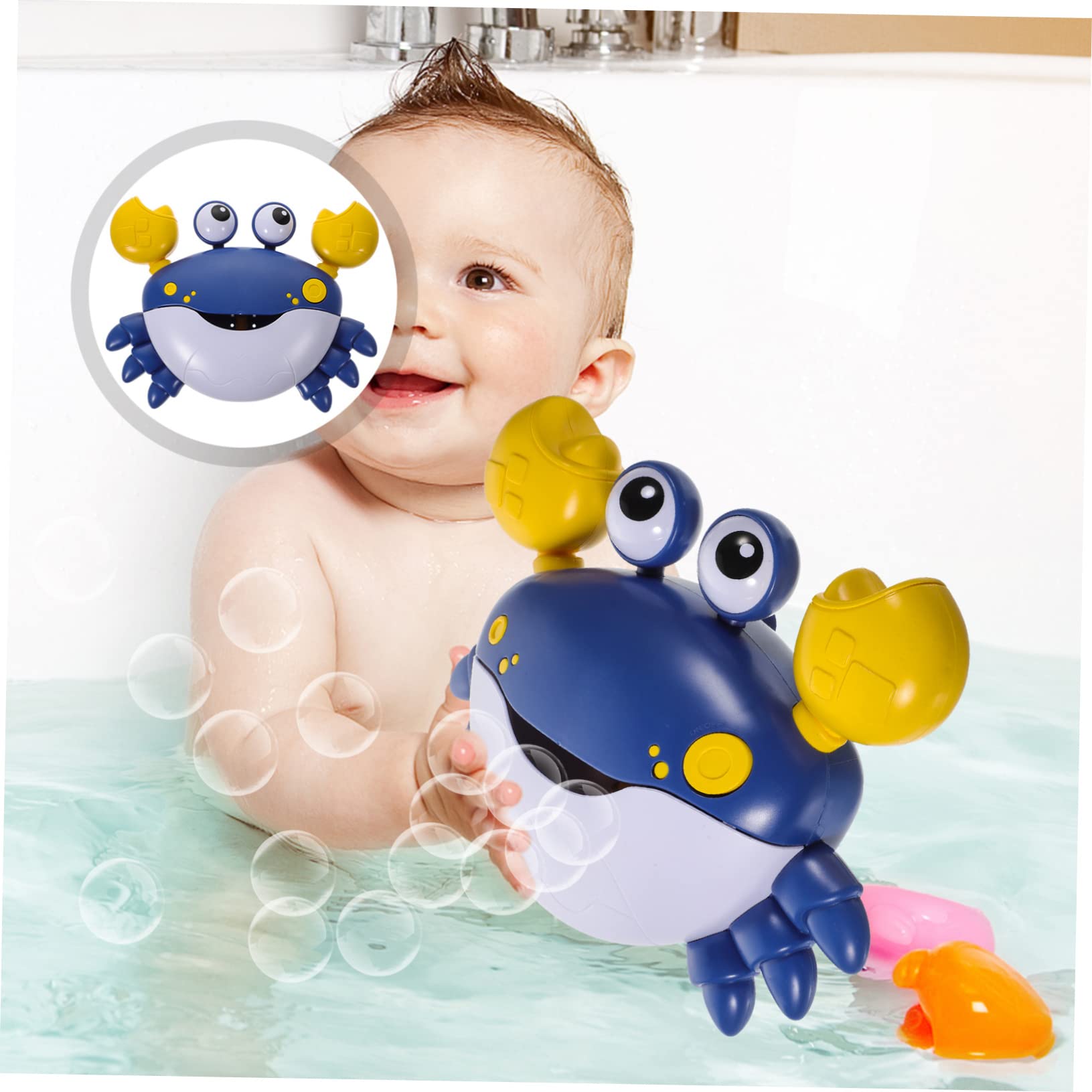 FAVOMOTO 4-Pack Crab Bubble Blower Machine - Fun Bubble Bath Toy for Kids, Crab-Shaped Bubble Maker with Plastic Design - Perfect for Bath Time, Pool Parties & Outdoor Play