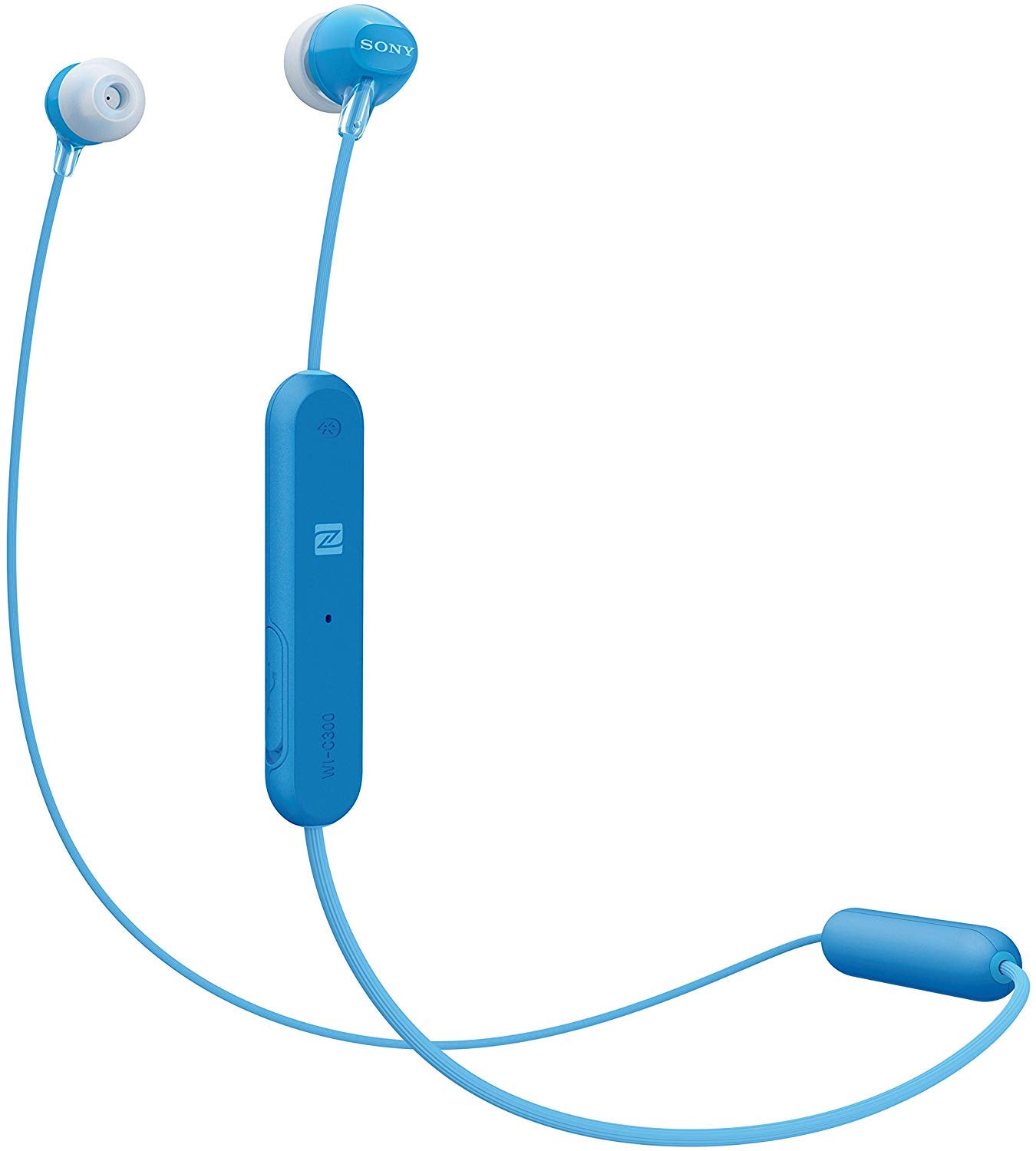 Sony WI-C300 Wireless In-Ear Headphones with Bluetooth - Lightweight Comfort, 15-Hour Battery Life, Hands-Free Calling (Blue) - Perfect for Commuting, Workouts & Travel