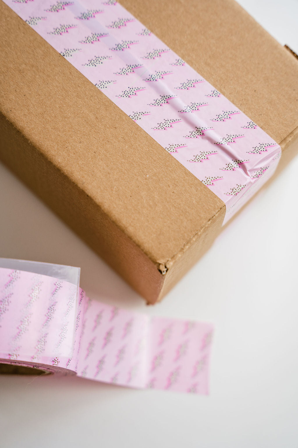 Lightning Bolt Print Packaging Tape - 1.97 Inch x 55 Yards - Waterproof & Strong Adhesive for Shipping Boxes, Moving, Storage & Gift Wrapping