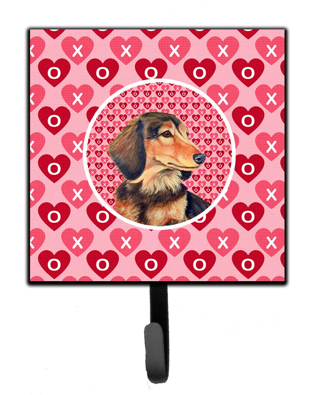 Dachshund Hearts Love & Valentine's Day Wall Hook Holder - Key Organizer, Coat Rack, Towel Hanger - Perfect for Entryway, Kitchen & Bathroom Organization
