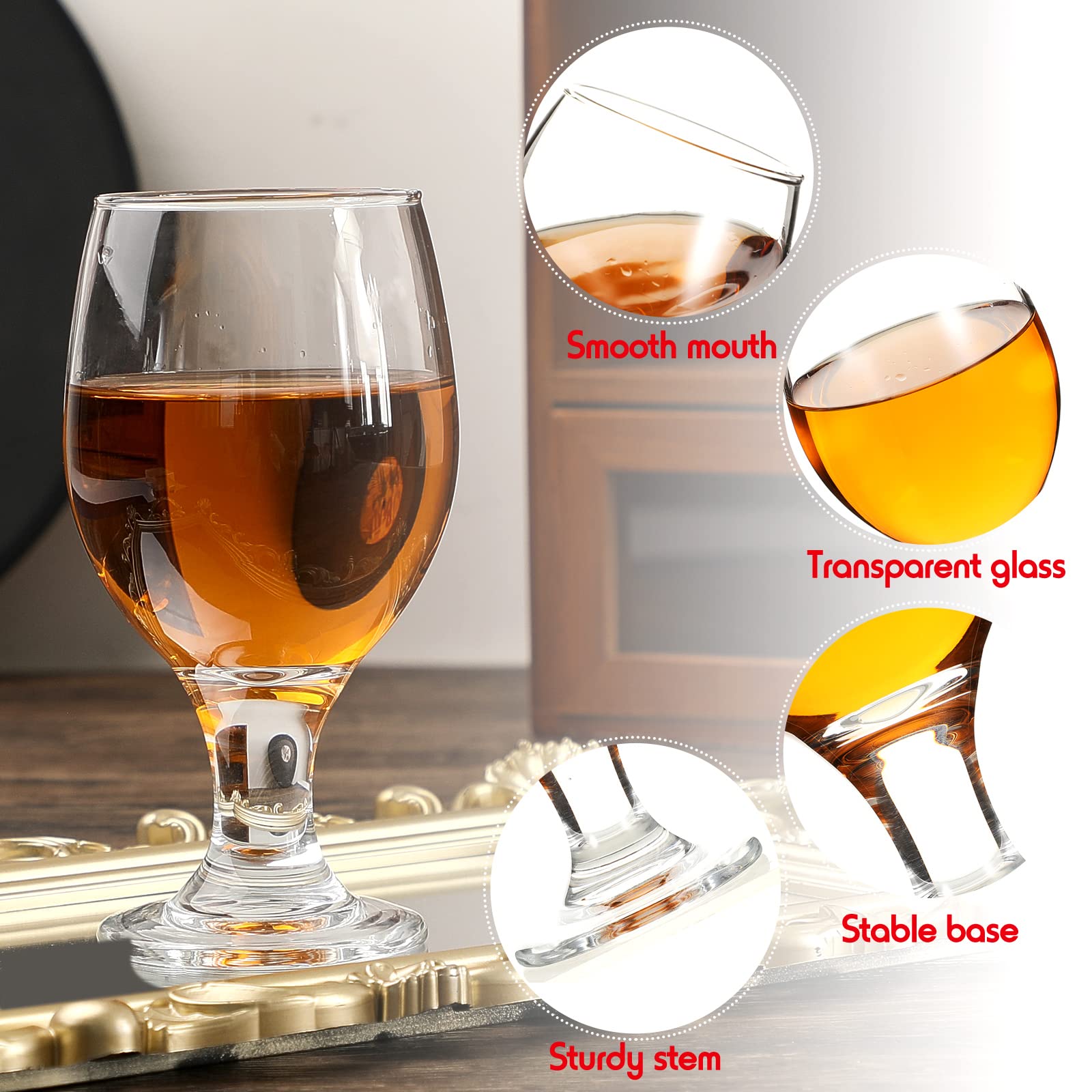 Patelai 30-Pack 13.5 oz Clear Stemmed Water Goblet Glasses - Elegant Drinking Glasses for Juice, Wine, Beer, Tea, Milk & Cold Beverages - Perfect for Dinner Parties, Weddings, Restaurants & Home Entertaining