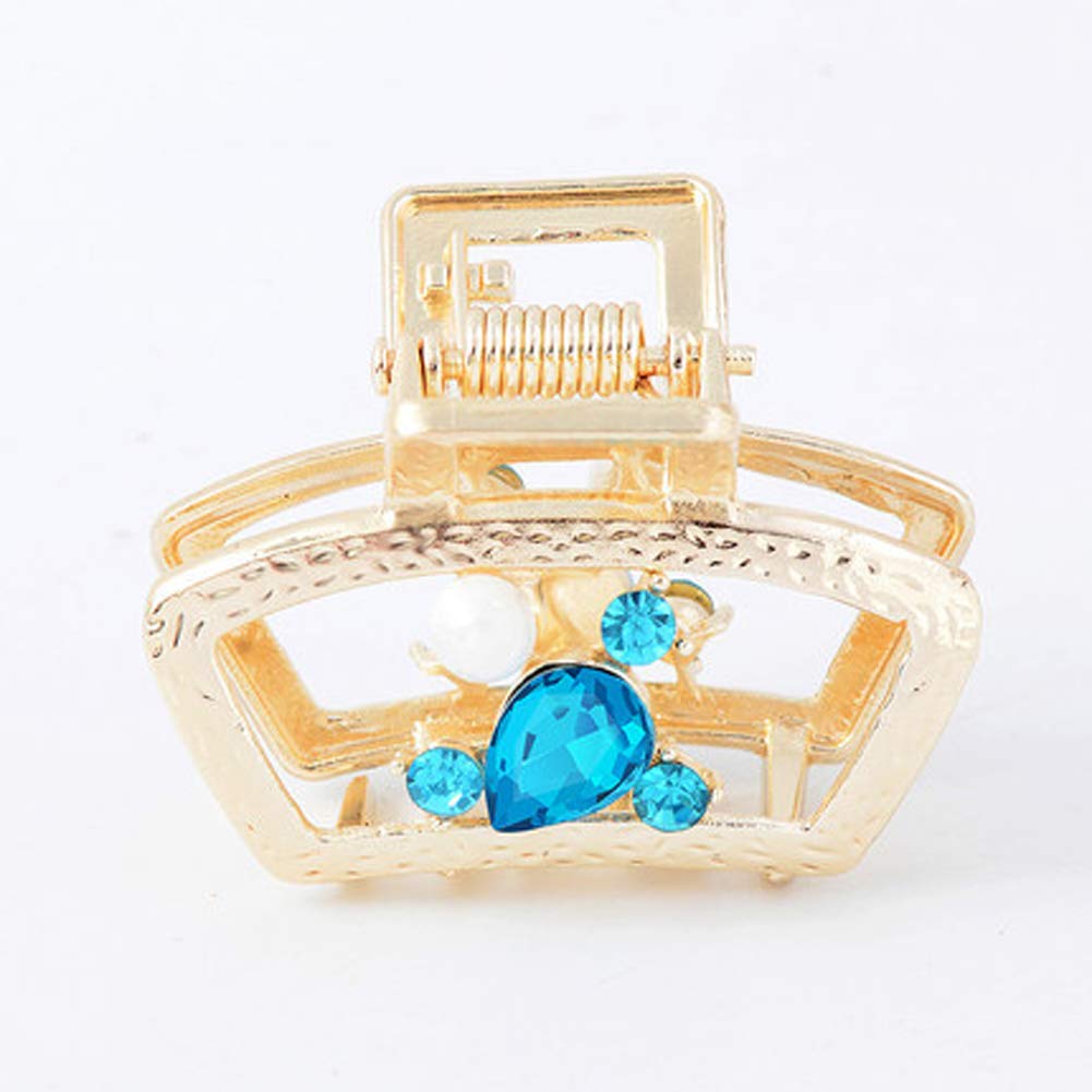 6PCS Women's Mini Hair Claw Clips - Gold Rhinestone Hair Accessories for Party & Wedding