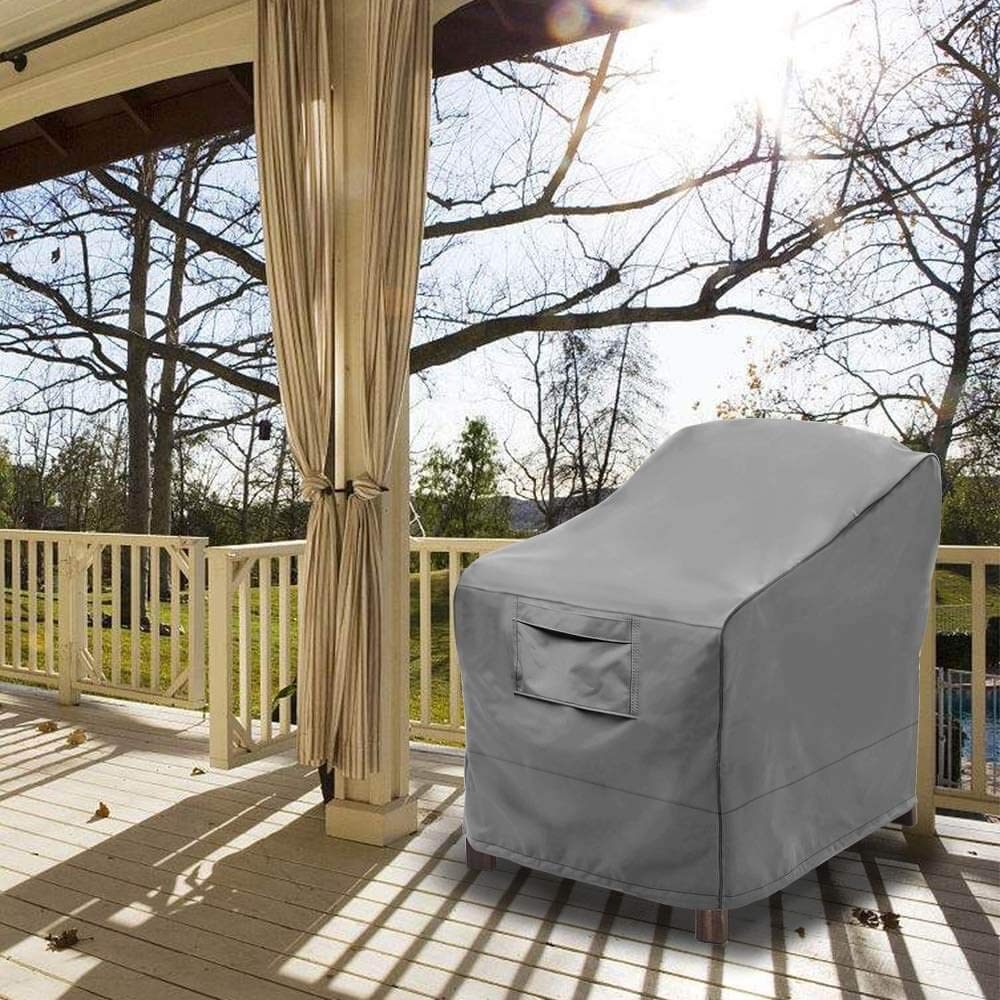 Vailge Heavy Duty Waterproof Patio Chair Covers 4-Pack - Small Grey Outdoor Furniture Protectors for Lounge Deep Seat, Deck, Garden & Poolside Use