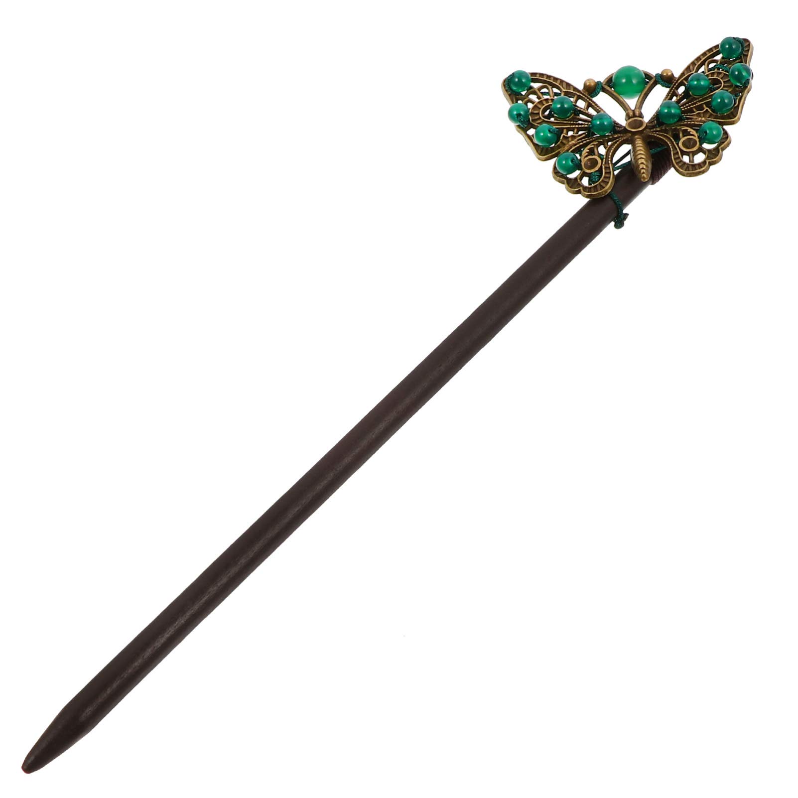 Vintage Butterfly Hair Sticks 2pcs - Chinese Hair Chopsticks for Brides & Weddings