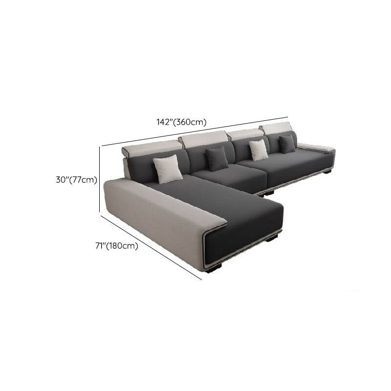 L-Shaped Scratch-Resistant Corner Sectional Sofa in Dove Grey - 3-Piece Left-Facing Armless Design with Chaise | Perfect for Living Room, Family Room & Small Spaces