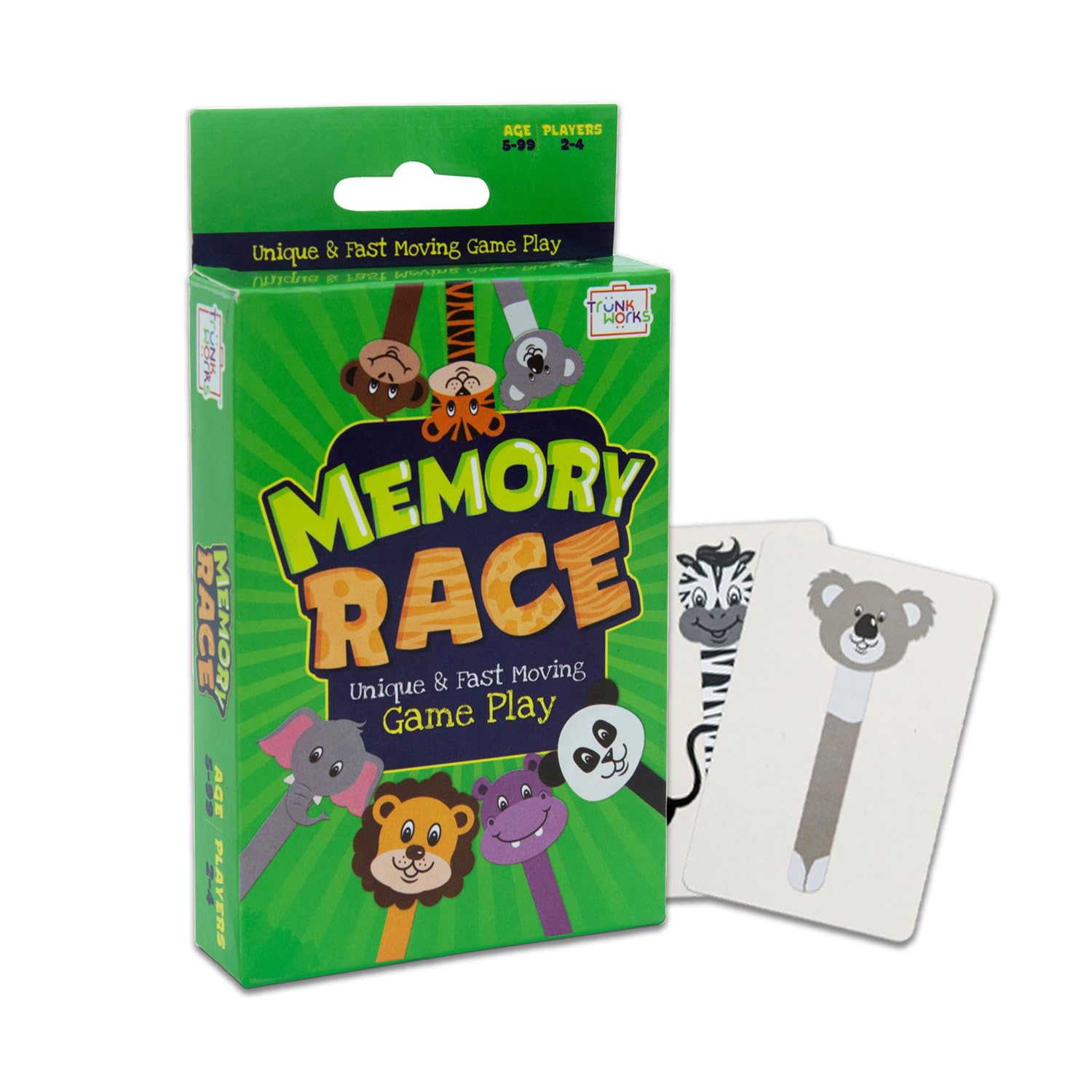 Memory Race Card Game by Trunkworks - Fun Family Travel Game for Kids Ages 5+ | Enhances Memory & Focus Skills | Perfect for Road Trips, Camping & Indoor Play
