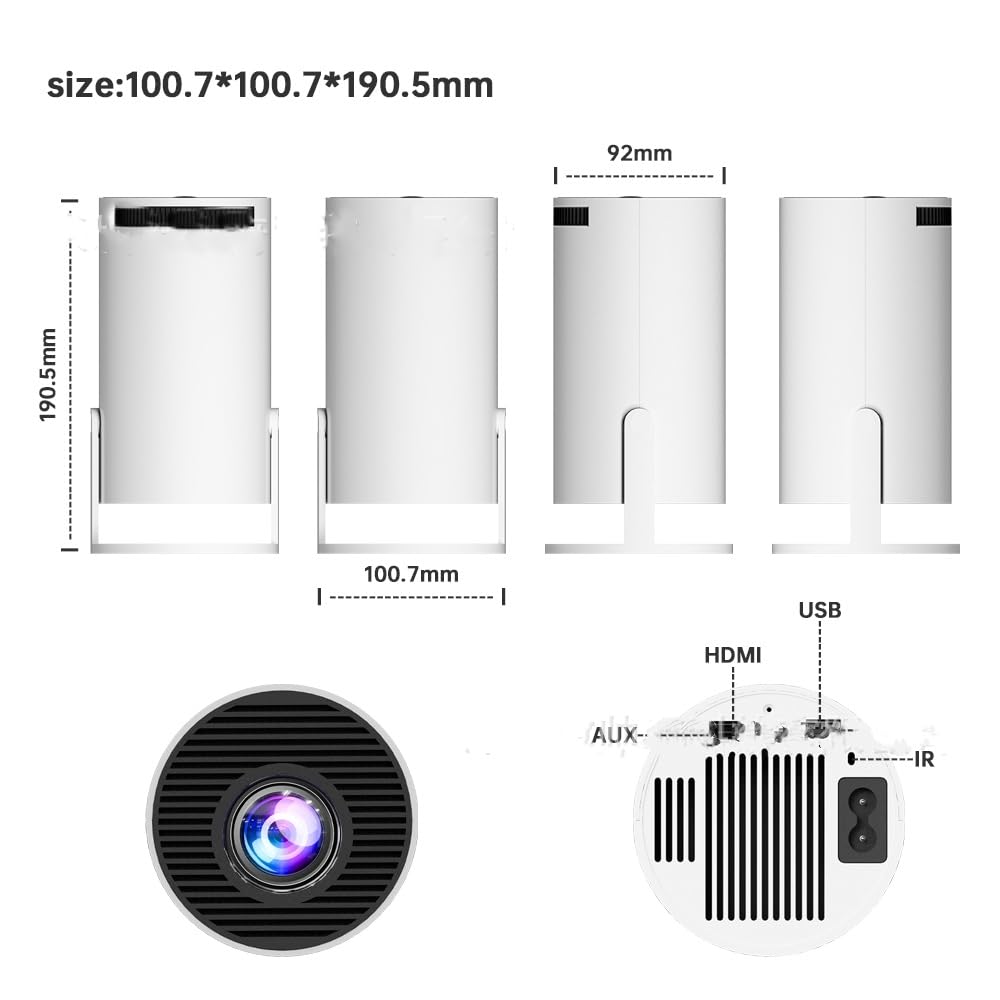 Portable 4K Mini Projector for iPhone Android - Wireless Home Theater Ceiling Projector with 37000+ Built-in Games | Perfect for Outdoor Movies, Gaming & Home Entertainment