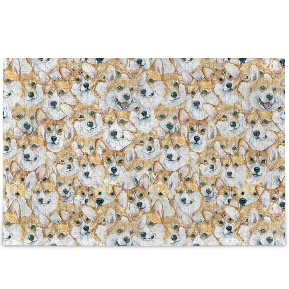Oarencol Welsh Corgi Cute Dog Animal Painting Jigsaw Puzzle - 500 Piece Puzzle for Adults & Kids - Perfect for Family Game Night & Home Decor