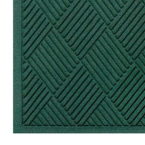 WaterHog Diamond Commercial-Grade Entrance Mat with Fabric Border – Indoor/Outdoor Quick-Drying Stain-Resistant Doormat (Evergreen, 4' x 12.2') for Home Office School & High-Traffic Areas – Heavy Duty Floor Protection & Mud Scraper