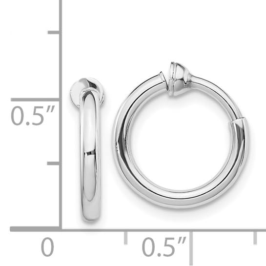 Sterling Silver Non-Pierced Round Extra Small Hoop Earrings for Women - Hypoallergenic Tiny Clip-On Earrings for Sensitive Ears, Everyday Wear & Special Occasions