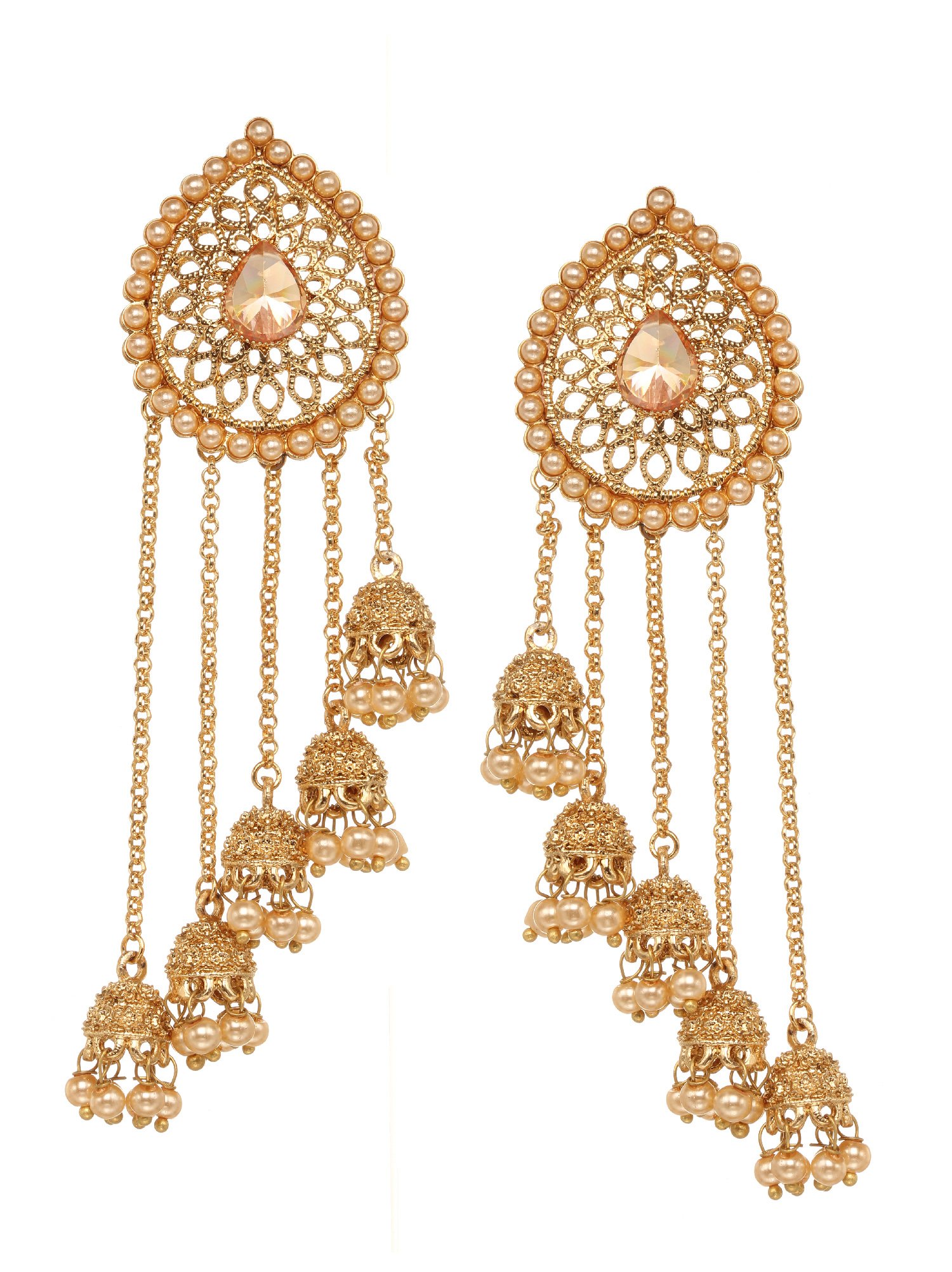Bindhani Indian Style Bahubali Jhumka Earrings for Women | Traditional Ethnic Jewelry | Perfect for Weddings, Festivals & Cultural Events