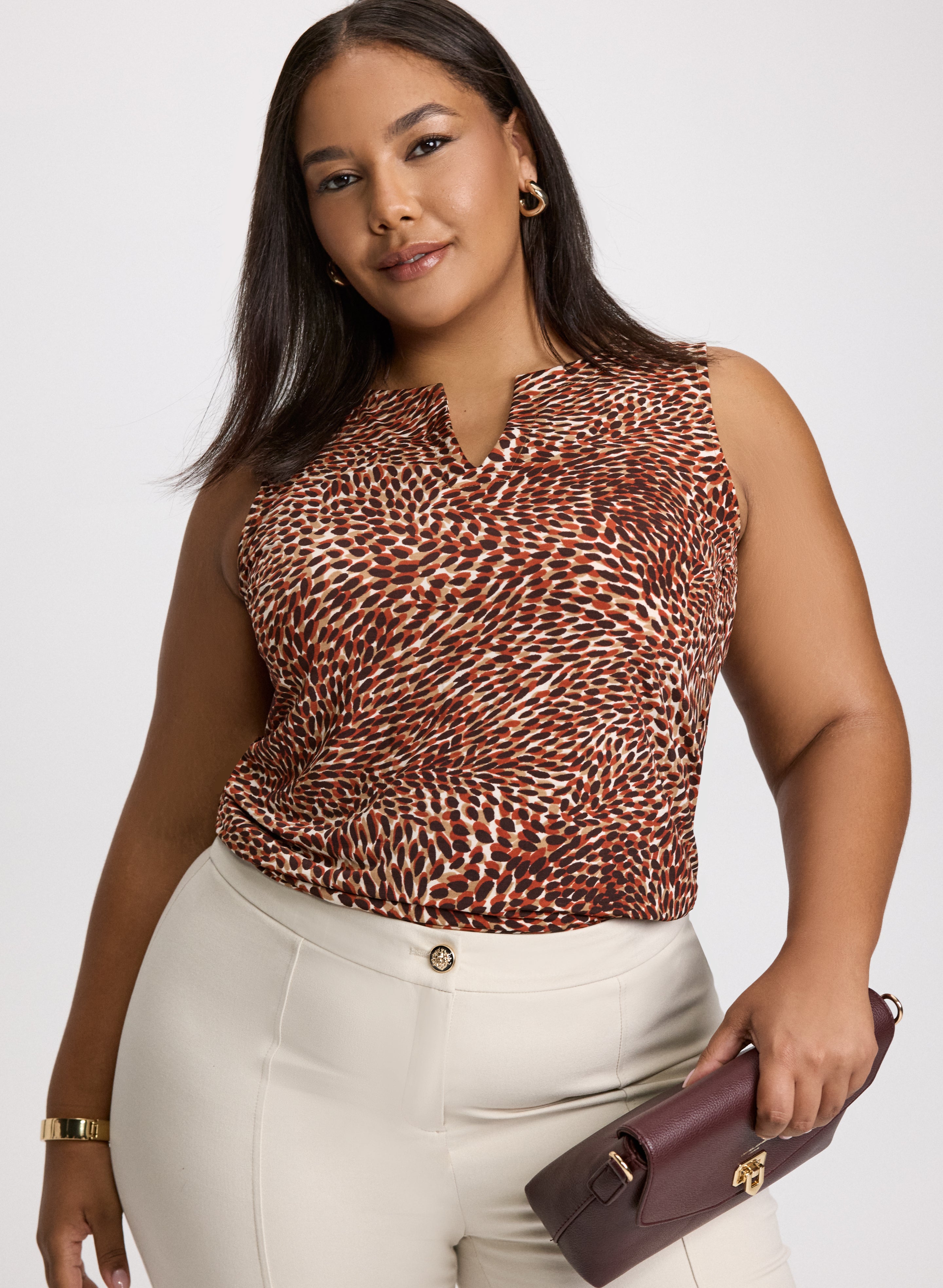 Stylish Animal Print Sleeveless Top for Women - Trendy Summer Blouse for Casual Outings & Beach Vacations