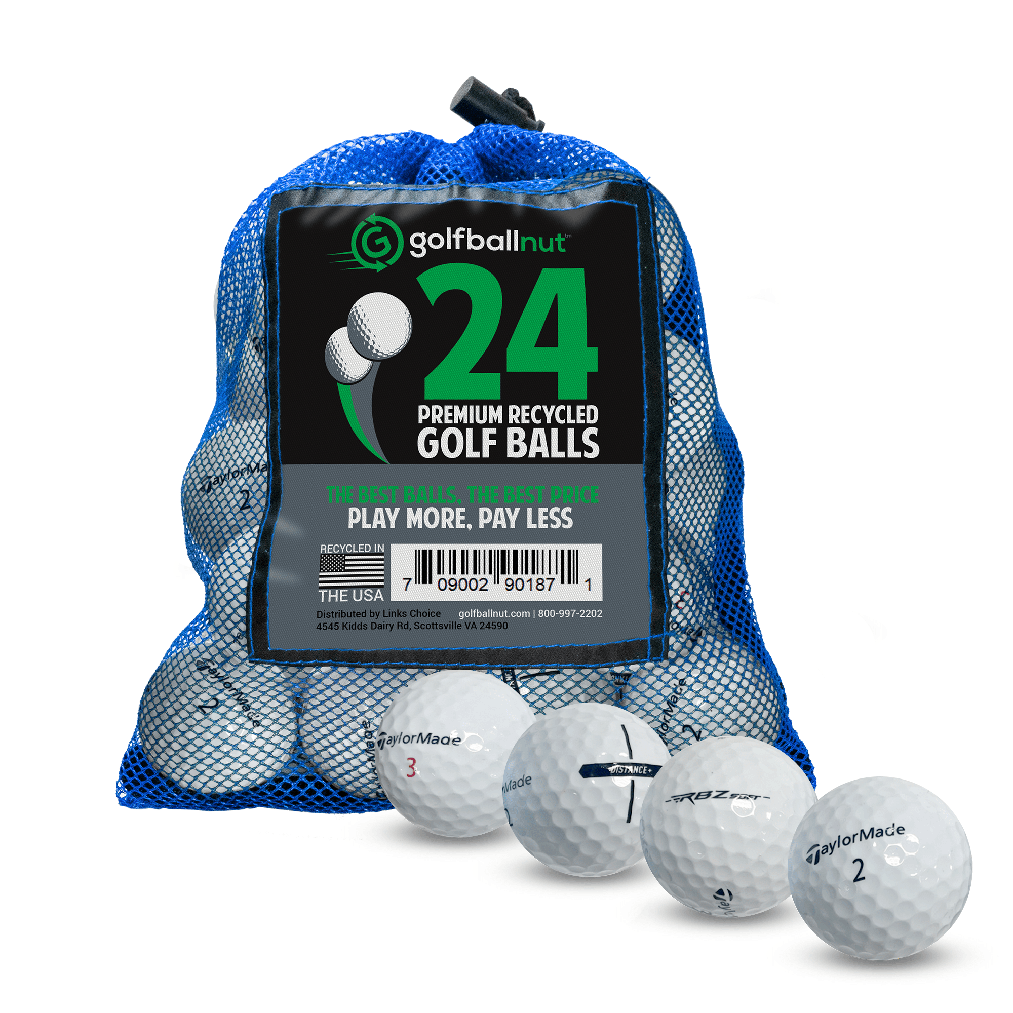 Premium Used TaylorMade Mixed Golf Balls - 50/100 Pack in Durable Mesh Bags | Practice & Driving Range Training | Recycled Golf Balls for Budget-Friendly Play