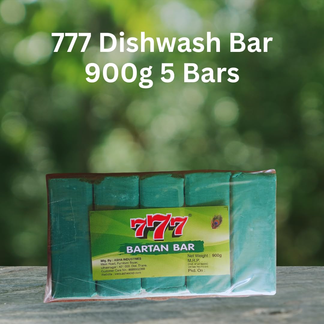 900g Dishwashing Bar (5 Bars) with FREE Sponge | Powerful Kitchen Utensil Cleaner | Gentle on Hands, Fresh Fragrance & No Residue | Instant Grease Removal for Pots, Pans & Dishes | Ideal for Home, Restaurant & Camping Use