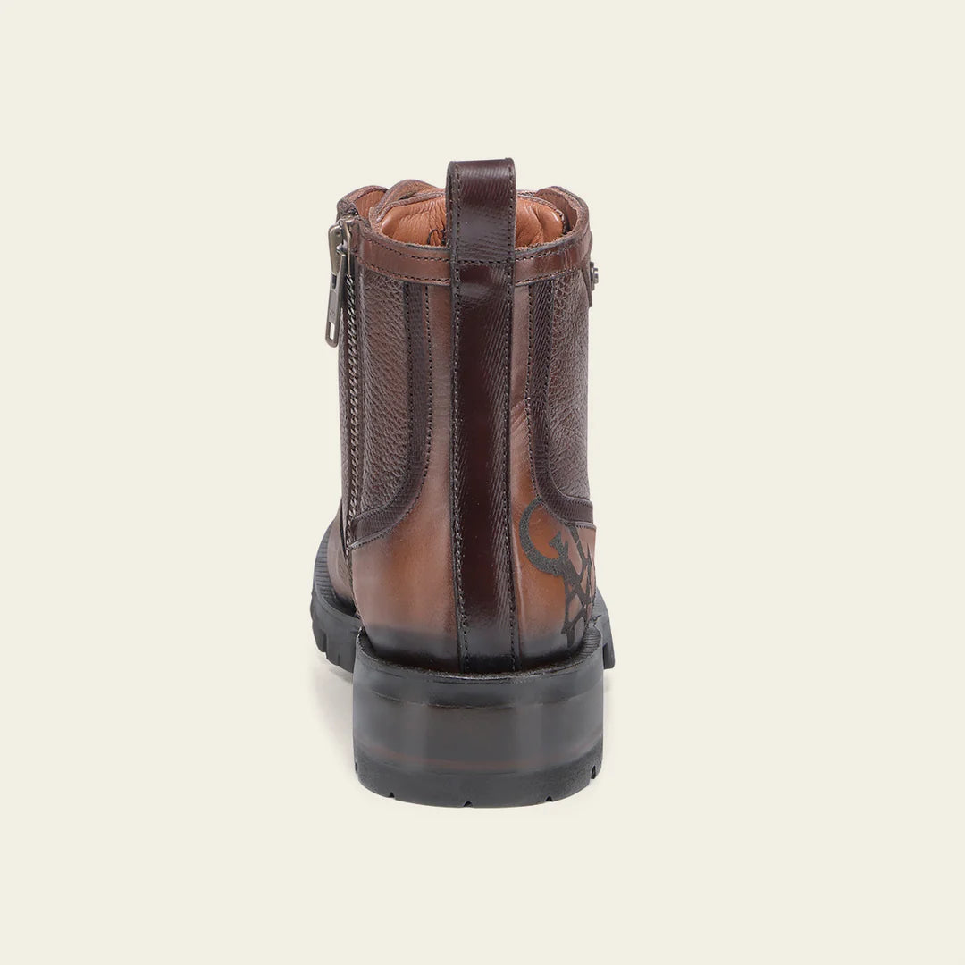 4D25VE Men's Casual Cuadra Honey Dress Deer Leather Zip Ankle Boots - Stylish & Comfortable for Outdoor, Work & Daily Wear