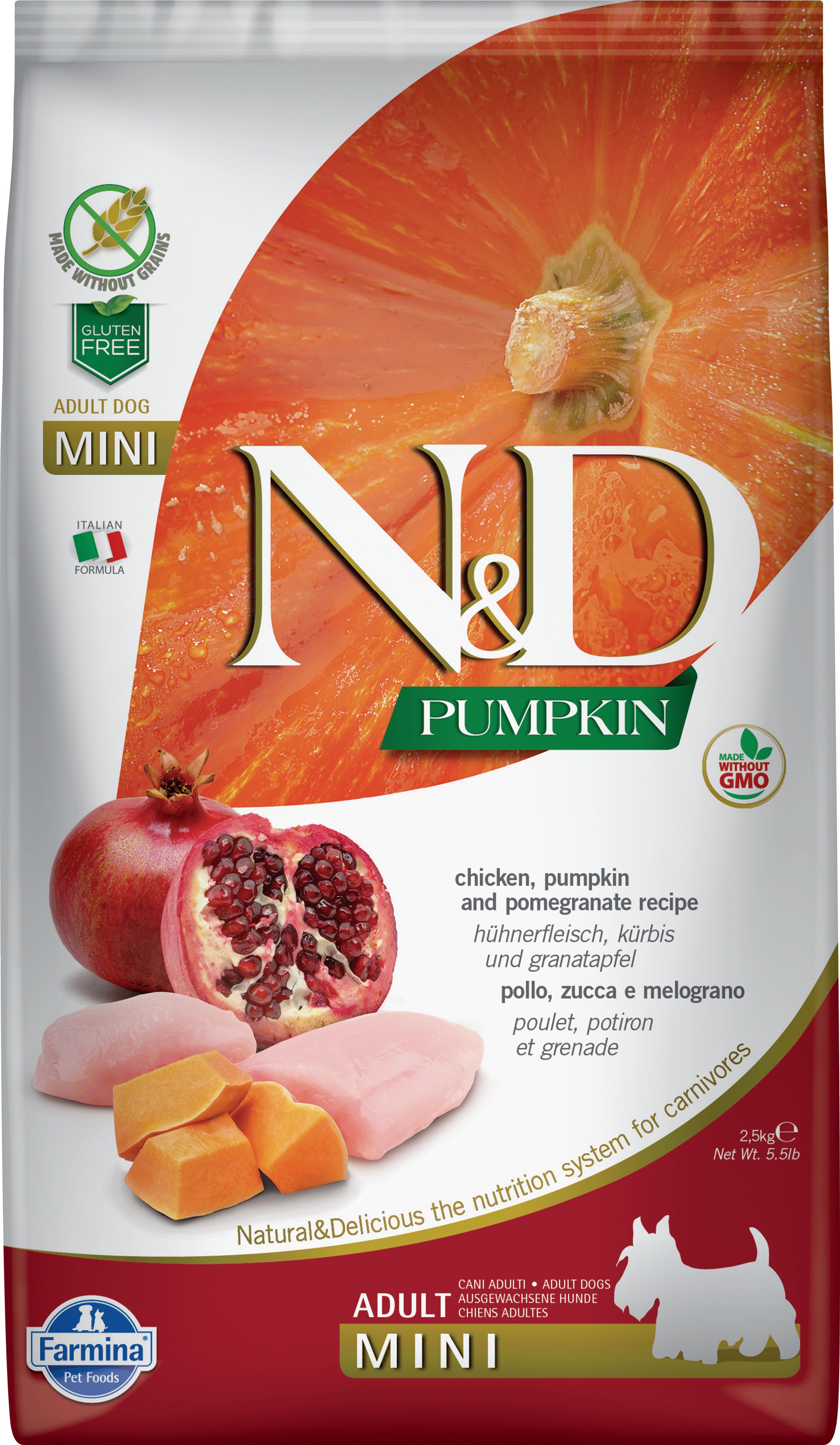 Farmina N&D Pumpkin Grain-Free Dry Dog Food - Chicken Recipe for Small Breeds | Healthy Digestion & Skin Support | Perfect for Puppies & Adult Dogs