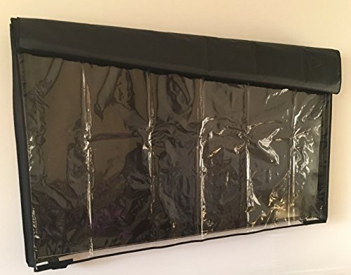 Comp Bind Technology Black TV Cover with Clear Front for Samsung UN65JU6400FXZA 65'' HDTV - Outdoor, Waterproof, Heavy Duty, Fits Wall-Mounted TVs (59''W x 5.5''D x 33.5''H) - Ideal for Patio, Garage, and Outdoor Entertainment Areas