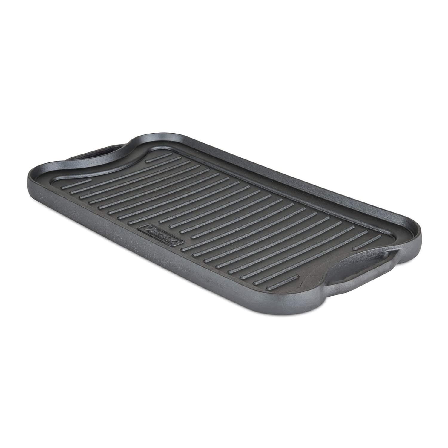 20 Inch Viking Griddle - Reversible Cast Iron Grill Pan, Pre-Seasoned & Oven Safe - Black - Induction Compatible - Perfect for Camping, BBQ & Outdoor Cooking