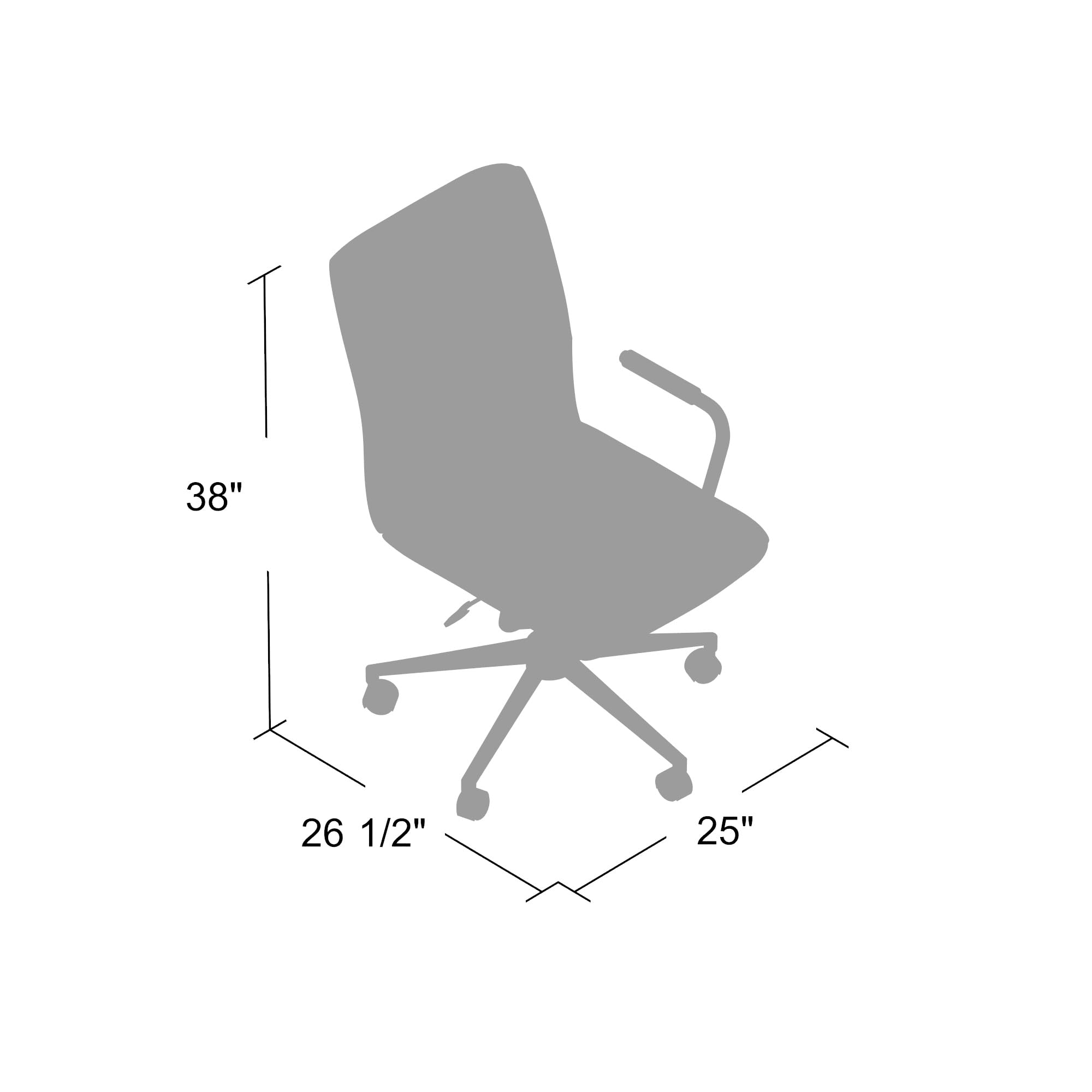 Modern Office Chair with Chrome Arms - Ergonomic Black Executive Desk Chair for Home & Office - Comfortable & Adjustable for Long Work Hours