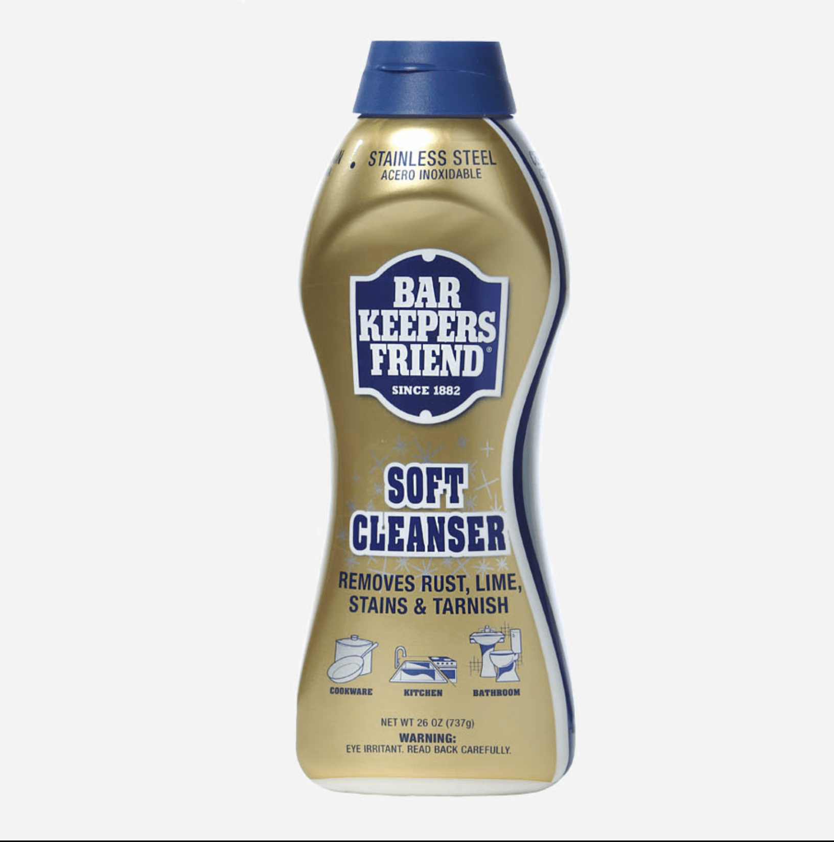 Bar Keepers Friend Soft Cleanser 13oz - Stain Remover & Polish for Cookware, Stainless Steel, Sinks - Perfect for Kitchen Cleaning & Household Maintenance