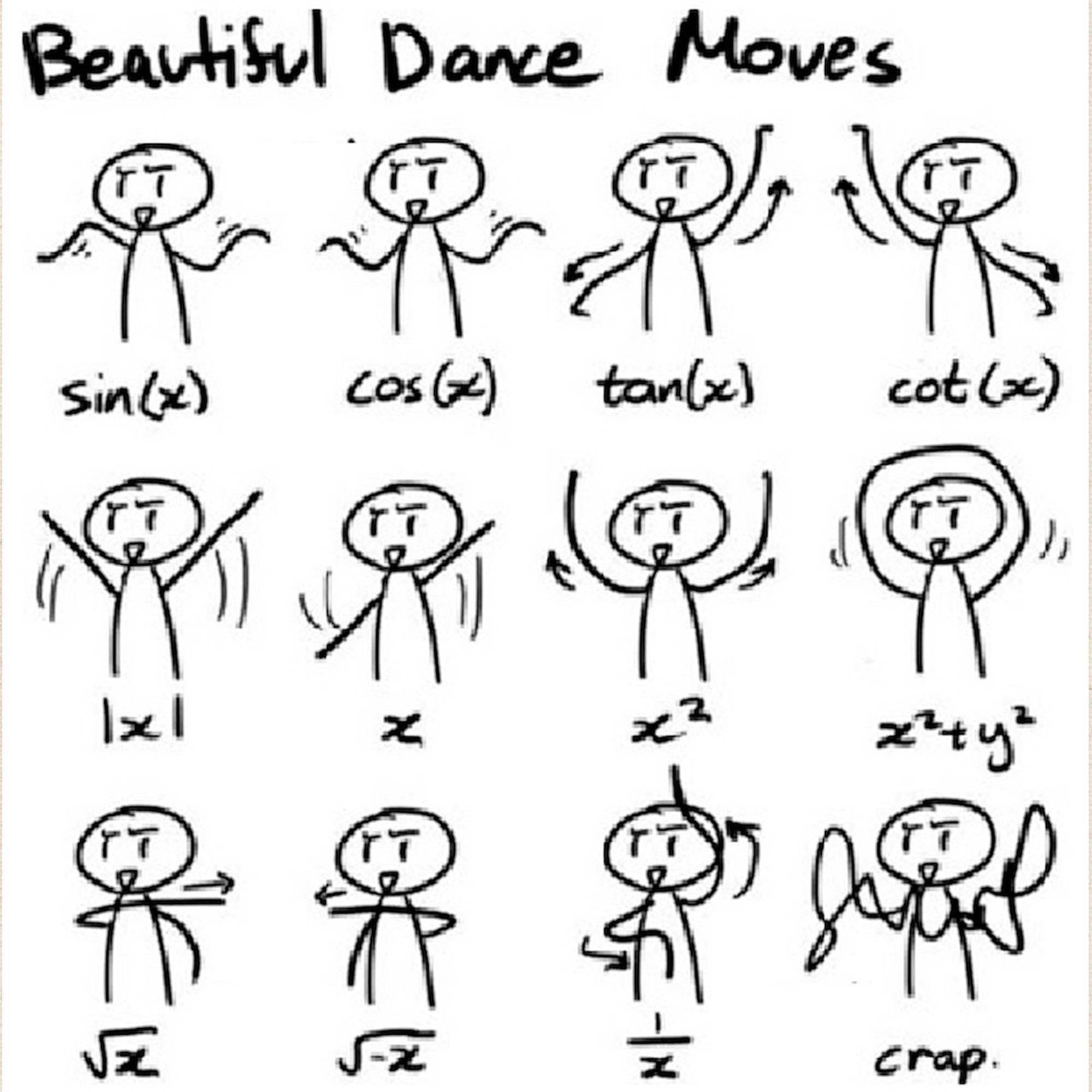 Beautiful Math Dance Moves Tote Bag - Natural Canvas Reusable Shopping Bag for School, Groceries & Beach | Funny Math Teacher Gift
