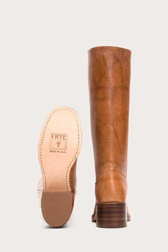 Frye Women's 77050 Leather Boots in Brown - Comfortable Mid-Calf Riding Boots for Women | Perfect for Casual Wear, Horseback Riding & Fall Fashion