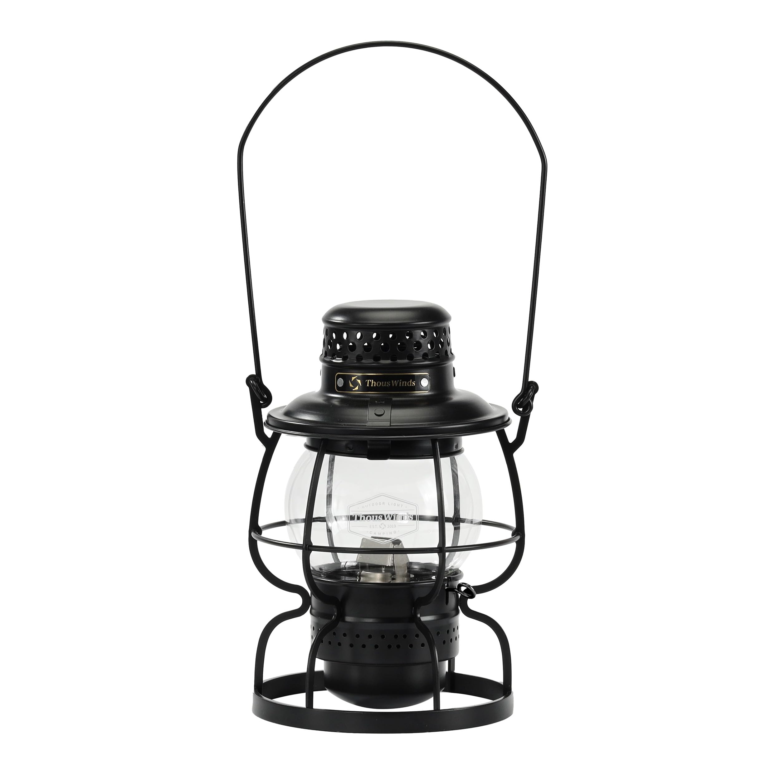 Vintage Railroad Black Kerosene Oil Lamp - Classic Oil Burning Lantern for Camping, Emergency Lighting & Outdoor Decor | Durable & Rustproof Design