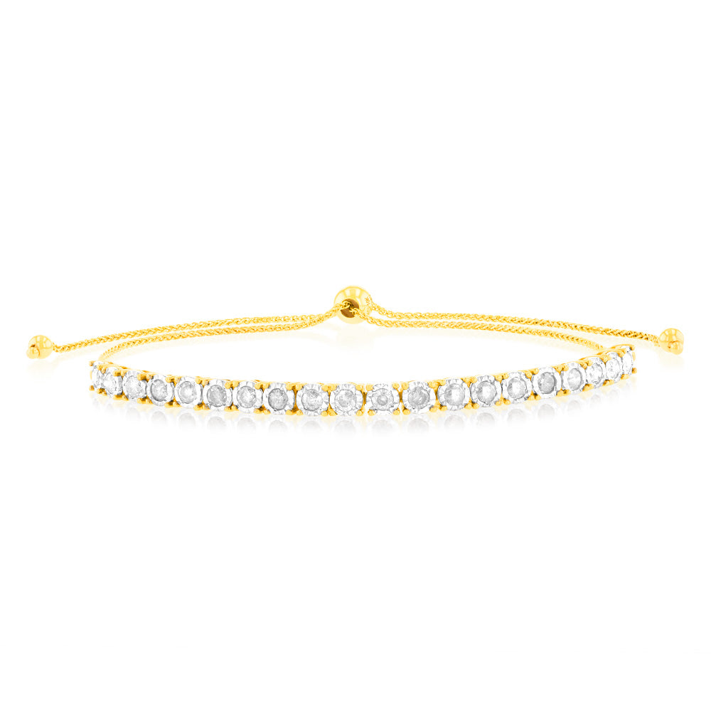 1 Carat Diamond Tennis Bracelet in 10K Yellow Gold for Women - Elegant Jewelry Gift for Anniversary, Wedding & Special Occasions
