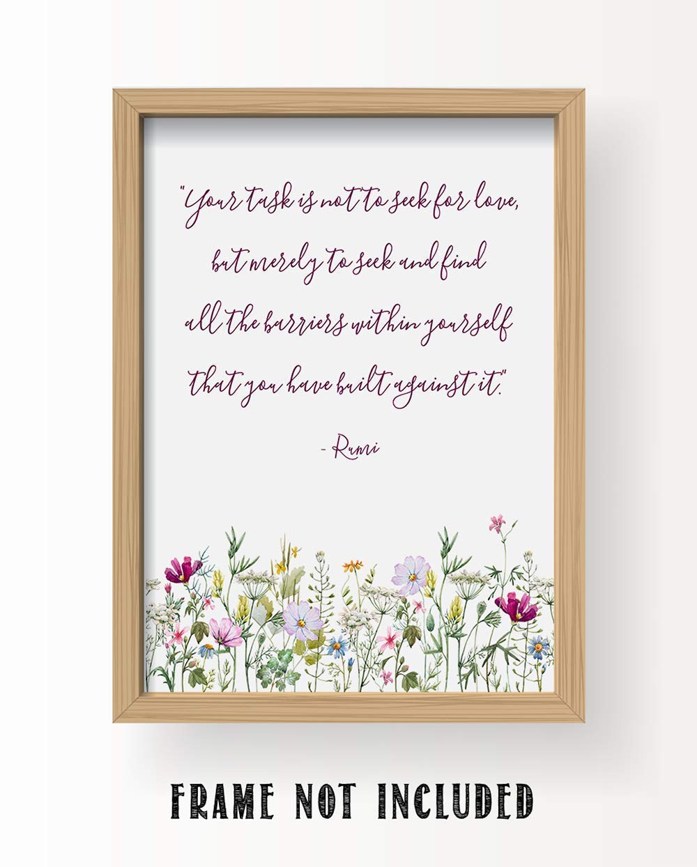 TJ Originals - Motivational Wall Art with Rumi Quotes for Home & Office Decor (11x14 Unframed)