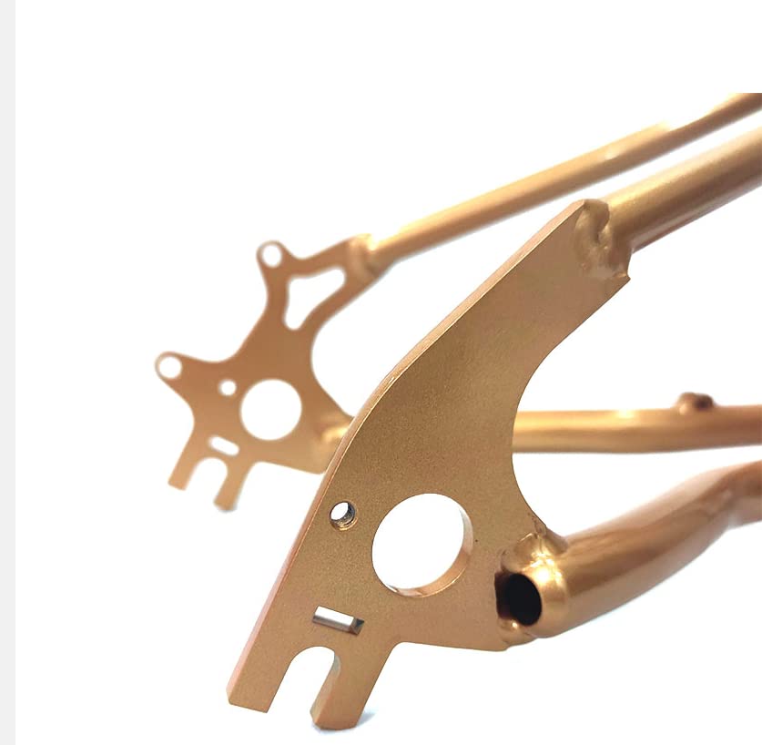 Premium Titanium Rear Frame Triangle & Fork Set for Brompton Folding Bike - Rose Gold (Copper) Finish | Lightweight & Durable Upgrade for Urban Commuting & Travel