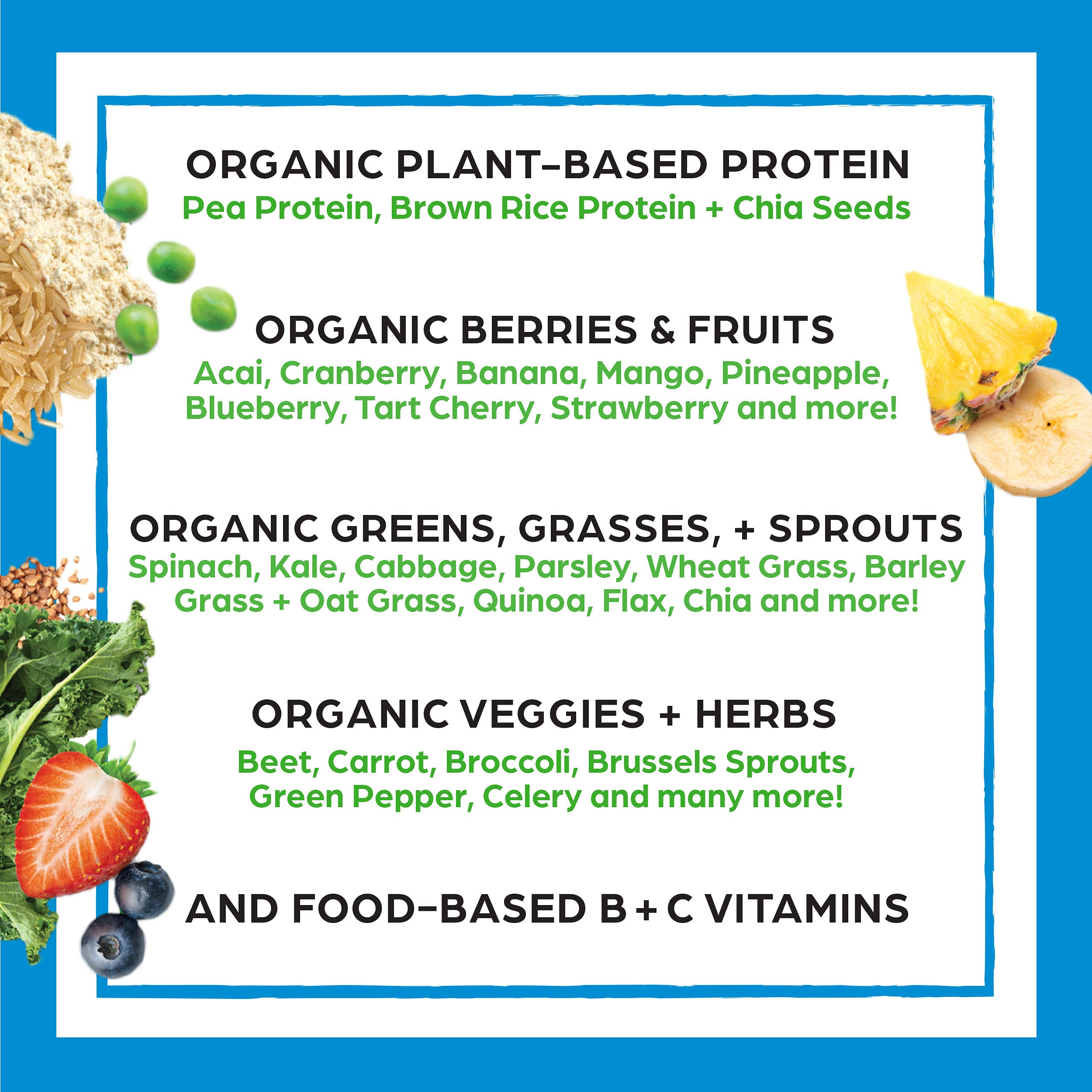 Orgain Organic Vegan Protein Powder with Superfoods, Vanilla Bean Flavor - Plant-Based, Gluten-Free, Dairy-Free | Perfect for Smoothies, Baking & Post-Workout Recovery