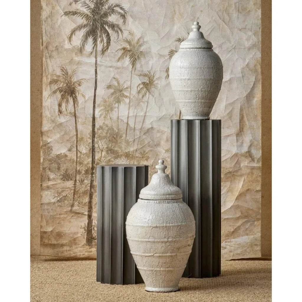 23.5 Inch White Terracotta Jar - Handcrafted Decorative Pot for Plants, Flowers & Home Decor | Perfect for Indoor & Outdoor Use, Garden, Patio, Living Room