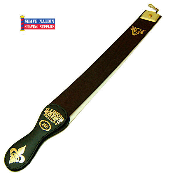 Premium Illinois Razor Strop #206 - Genuine Leather Honing Strop for Straight Razors - Perfect for Barbers & Shaving Enthusiasts - Ideal for Home Grooming & Professional Barber Shops
