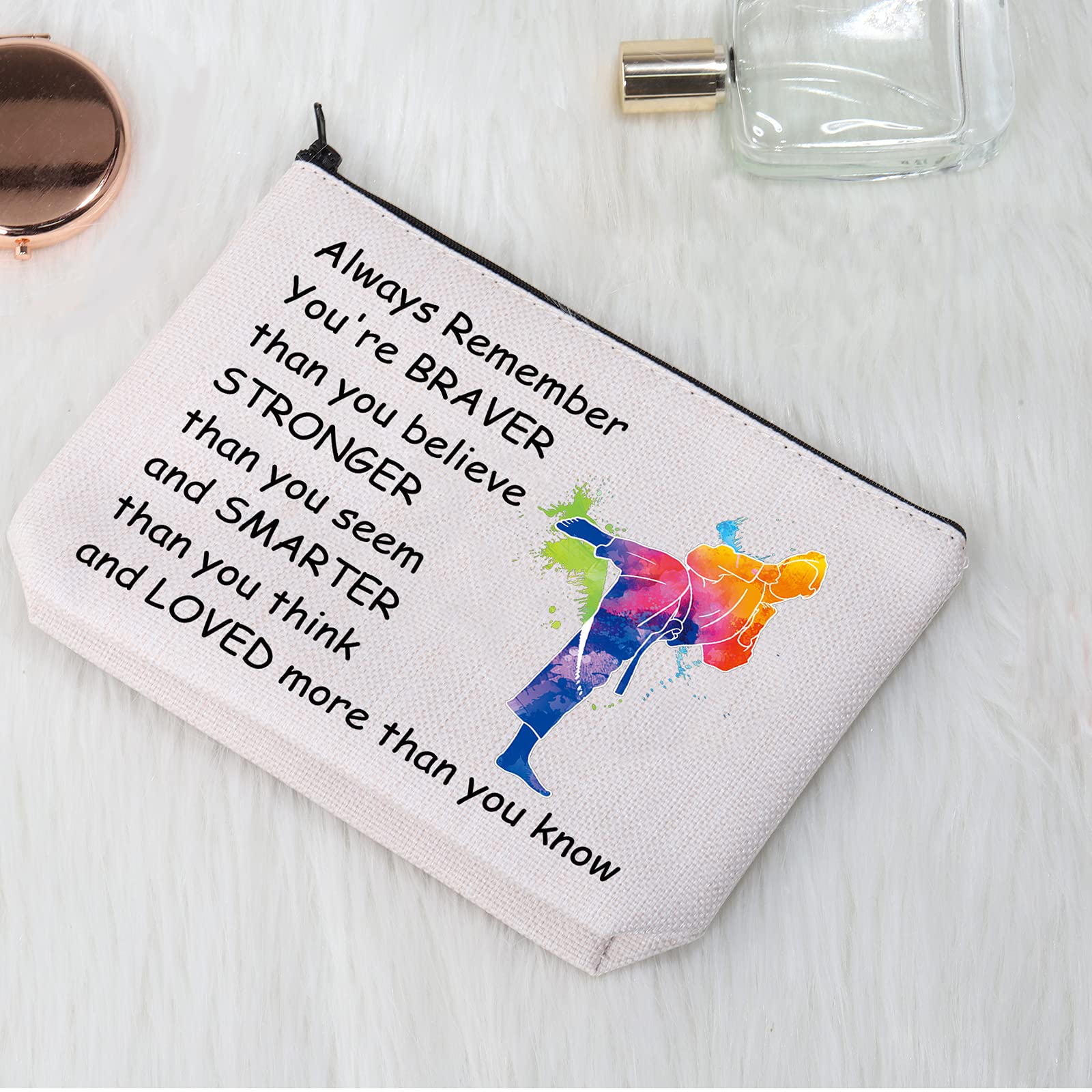 Premium Taekwondo Cosmetic Makeup Pouch - Martial Arts Gift for Women & Instructors - Durable Travel Bag for Taekwondo Lovers - Perfect for Training, Competitions & Gym Essentials
