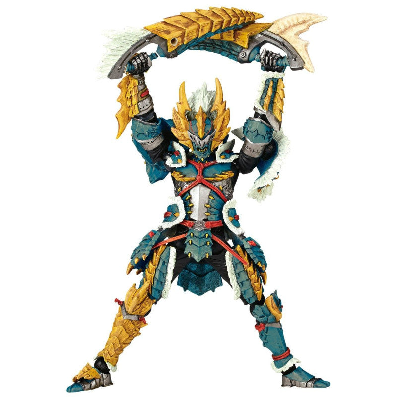 Amazing Yamaguchi Revoltech Figure - Monster Hunter Complex Hunter Male Blademaster with Zinogre Armor Set | Highly Articulated Action Figure for Collectors & Gamers | Perfect for Display, Photography & Role-Playing Scenes