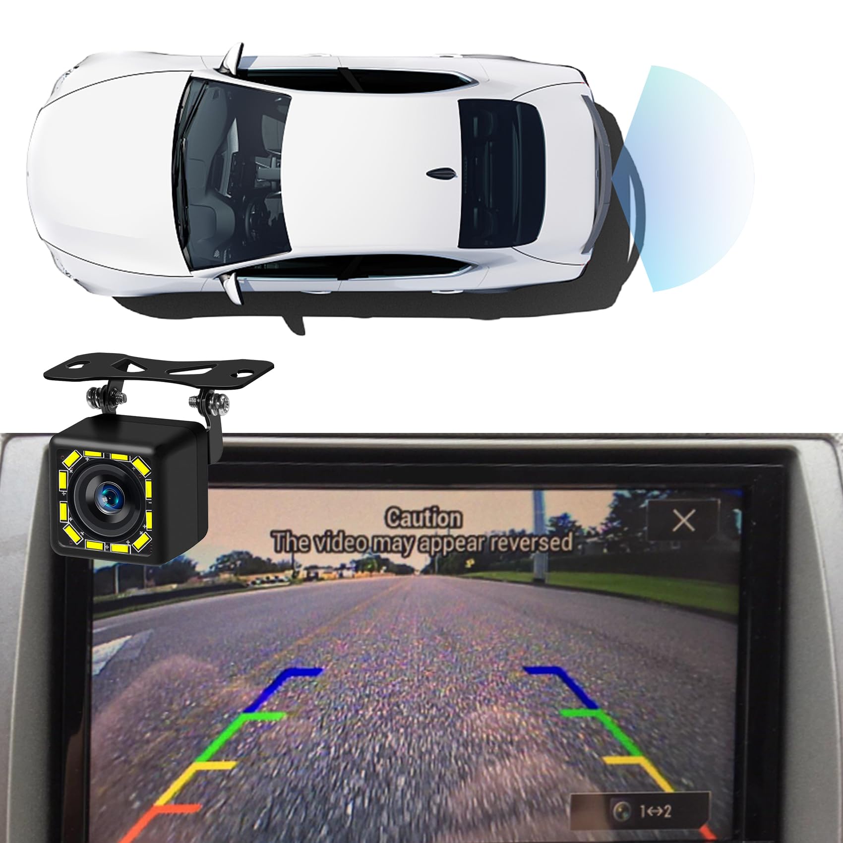 Waterproof Ultra HD 12 LED Night Vision Car Backup Camera - 150° Wide Angle Rear View Reverse Camera for Cars, SUVs & Trucks | Perfect for Parking Assistance and Safe Reversing in Low Light Conditions