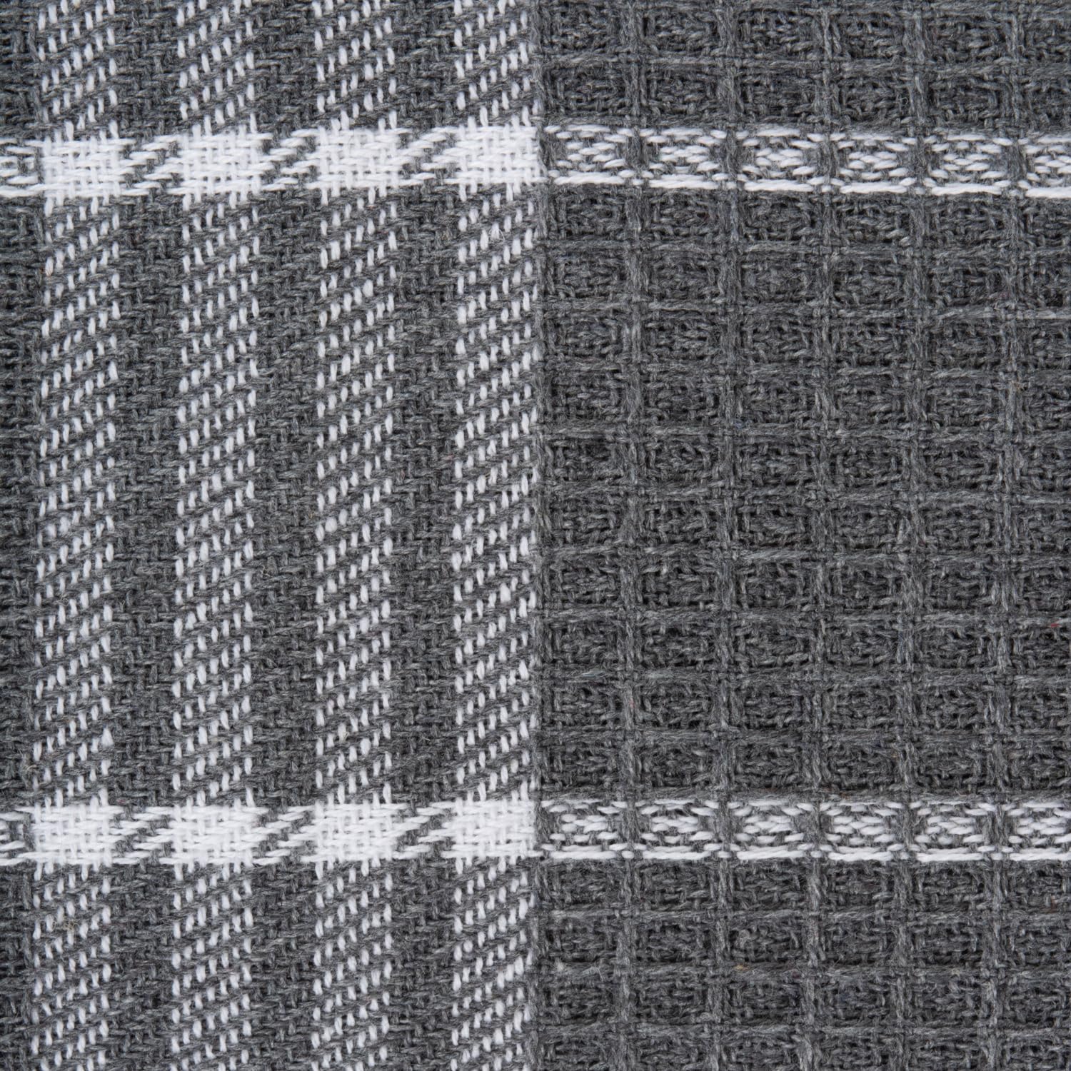 DII Waffle Weave 100% Cotton Kitchen Towel Set - 8-Piece Gray Bath & Kitchen Linens for Cooking, Baking & Home Decor