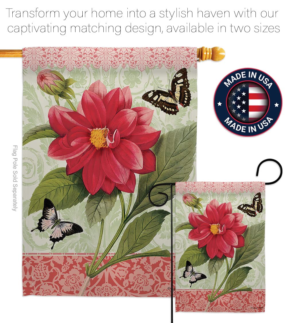 Double Dahlia Spring Floral Flags Set - 28