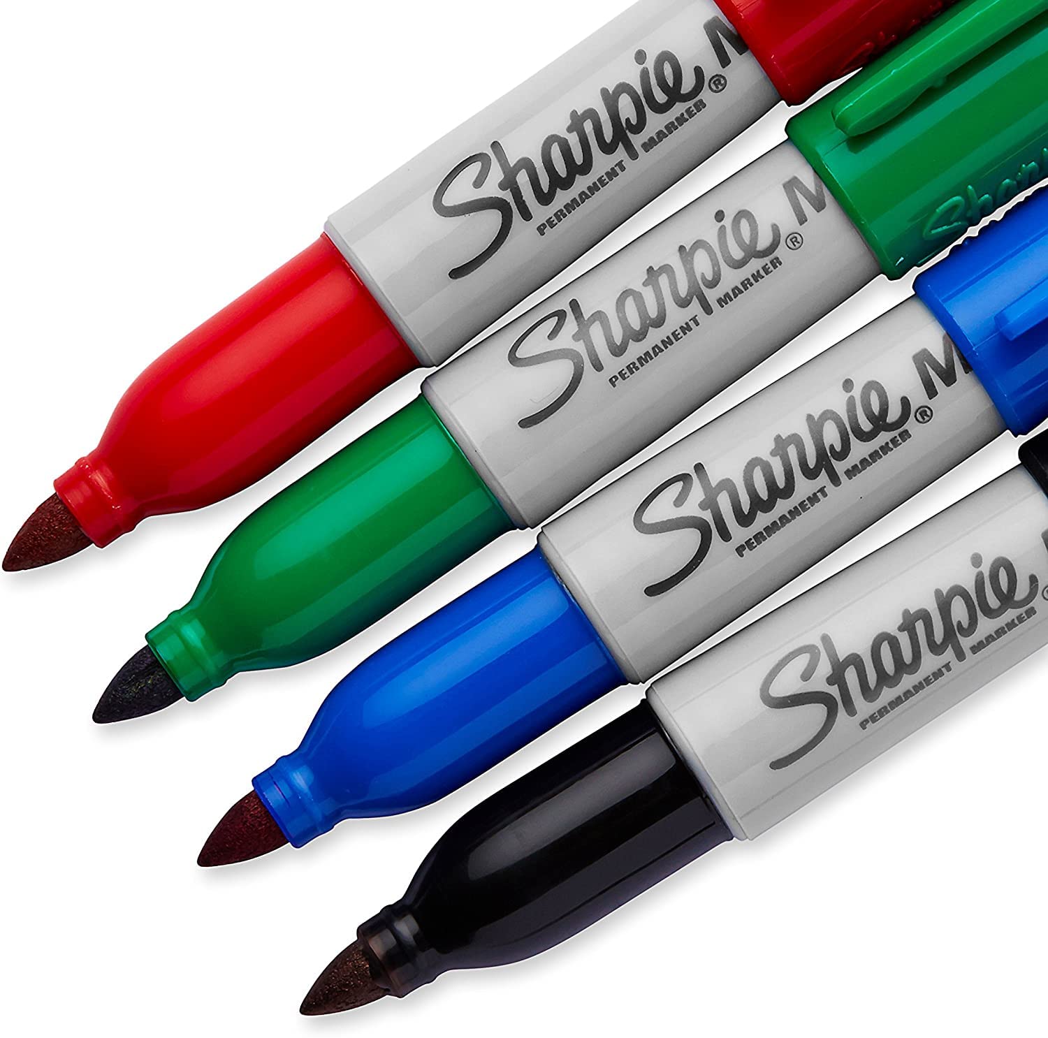 4 Pack Mini Sharpie Permanent Markers for Nurses - Black Ink Badge ID Marker with Lanyard Clip | Perfect for Medical Professionals, Teachers & Office Workers