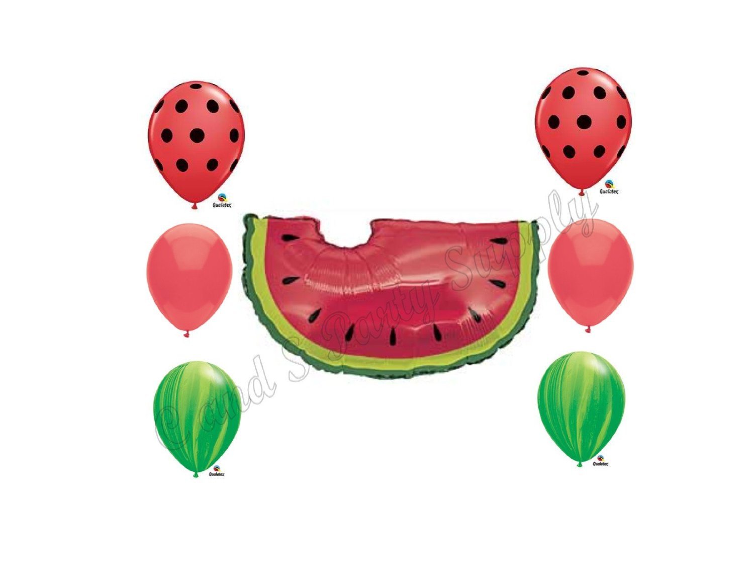 Anagram Watermelon Picnic Birthday Balloons - Summer Party Decorations for Outdoor Cookouts, BBQs, Baby Showers & Birthday Celebrations