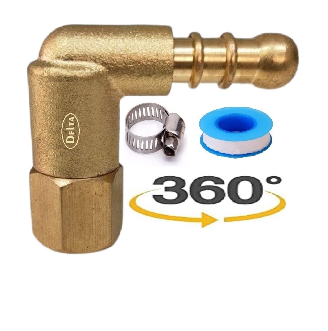 DELTA® 360° Rotating Brass Forged Gas Stove Nozzle - 1/4