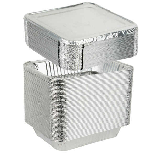 50 Sets of 9x13 Inch Deep Aluminum Baking Pans with Lids - Heavy Duty Disposable Roasting Pans for Catering, Parties & Meal Prep - Perfect for Thanksgiving, Christmas & Large Gatherings
