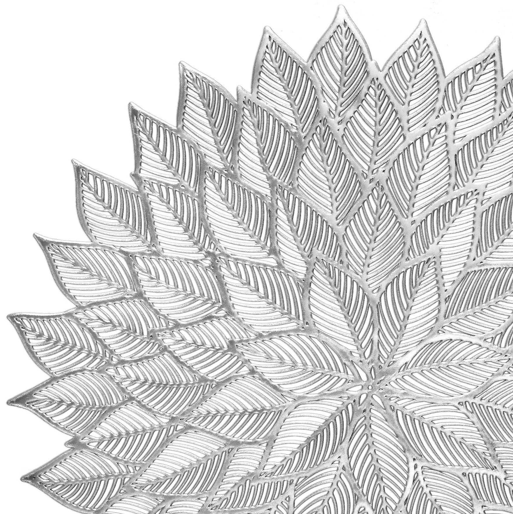 120-Piece Metallic Vinyl Placemats Set - Shiny Silver Pressed Place Mats for Weddings, Parties & Special Occasions - Elegant Table Decor & Centerpiece Accent